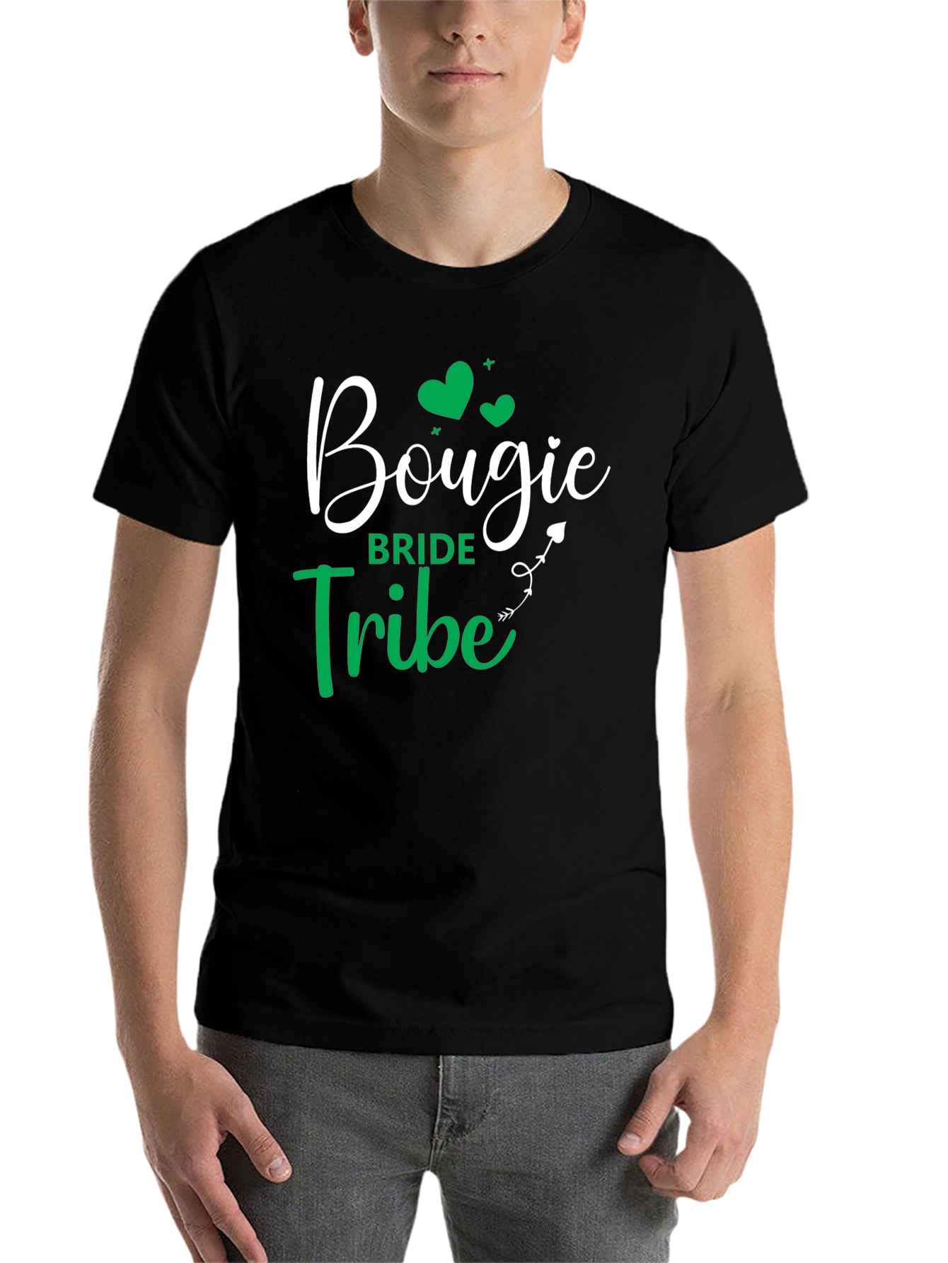 Black Bougie Bride Tribe T-Shirt - Black Crew Neck view 7