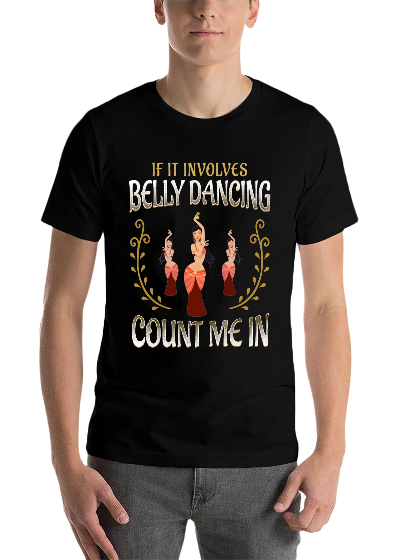 Black Belly Dancing Graphic Tee - "Count Me In" Design view 7