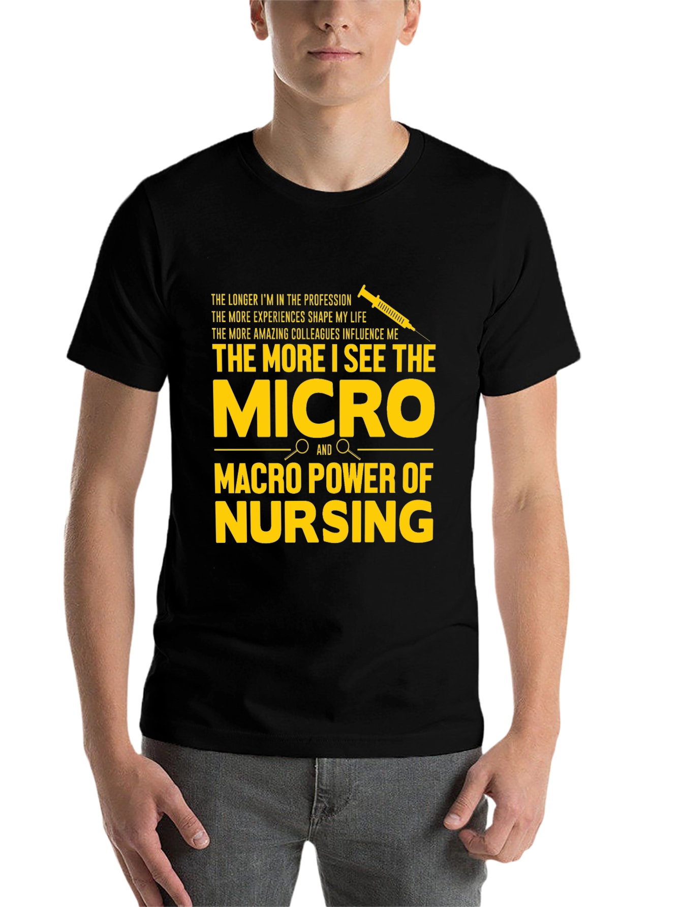 Black Nursing Power T-Shirt - Micro & Macro Appreciation view 7