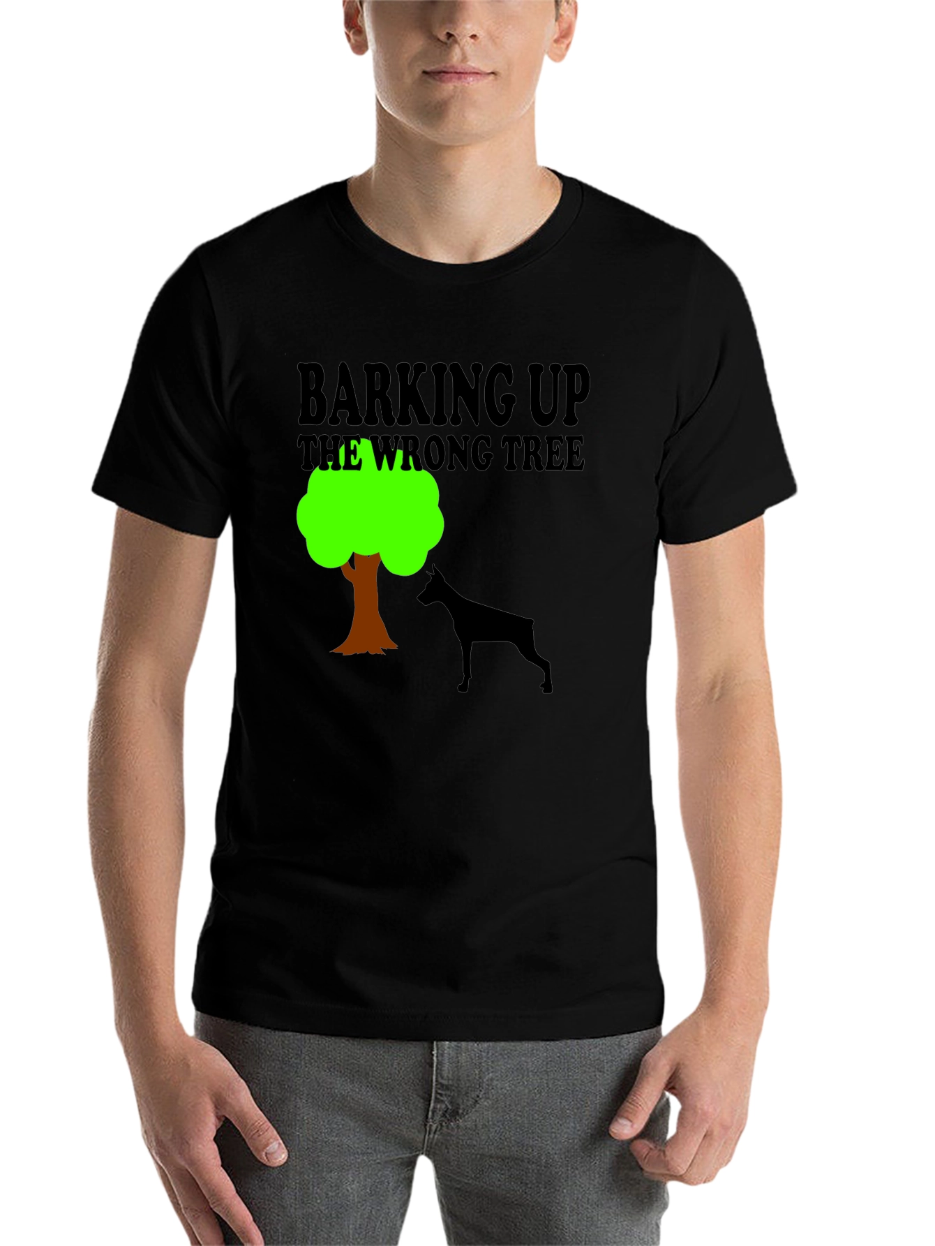 Black Barking Up the Wrong Tree Graphic Tee view 7
