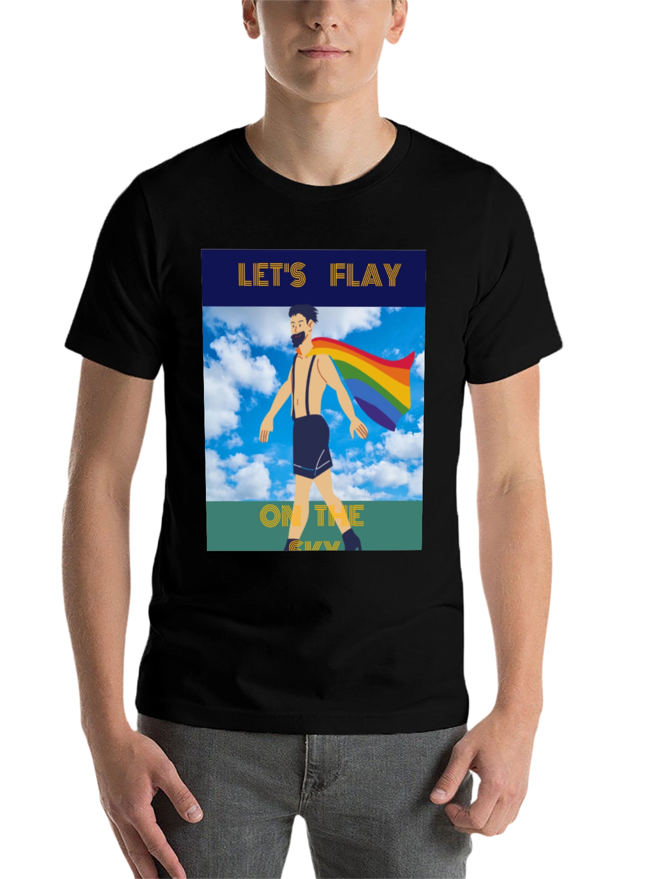 Black Let's Flay on the Gay T-Shirt Pride Tee view 7