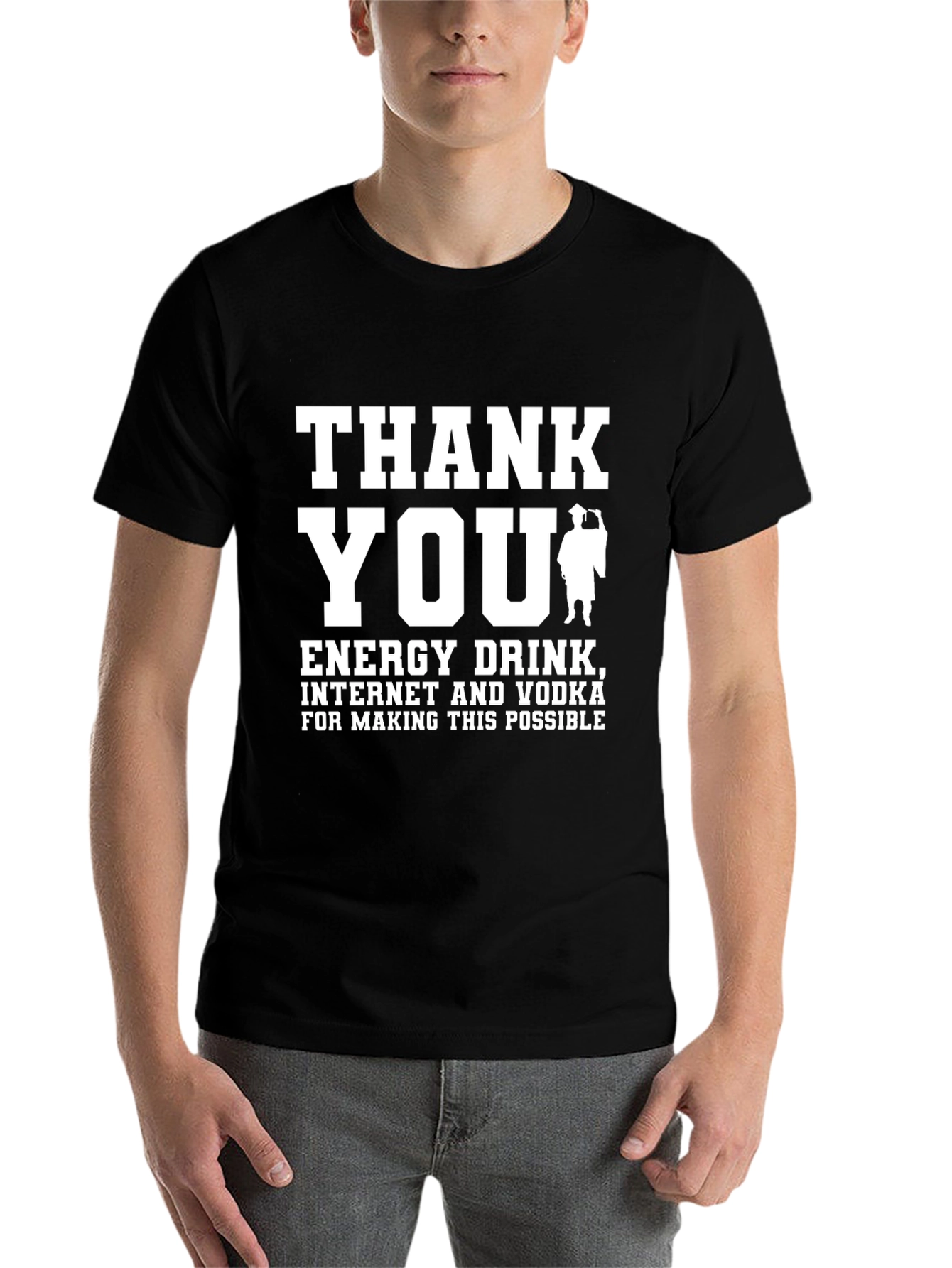 Black Thank You Energy Drink T-Shirt view 7
