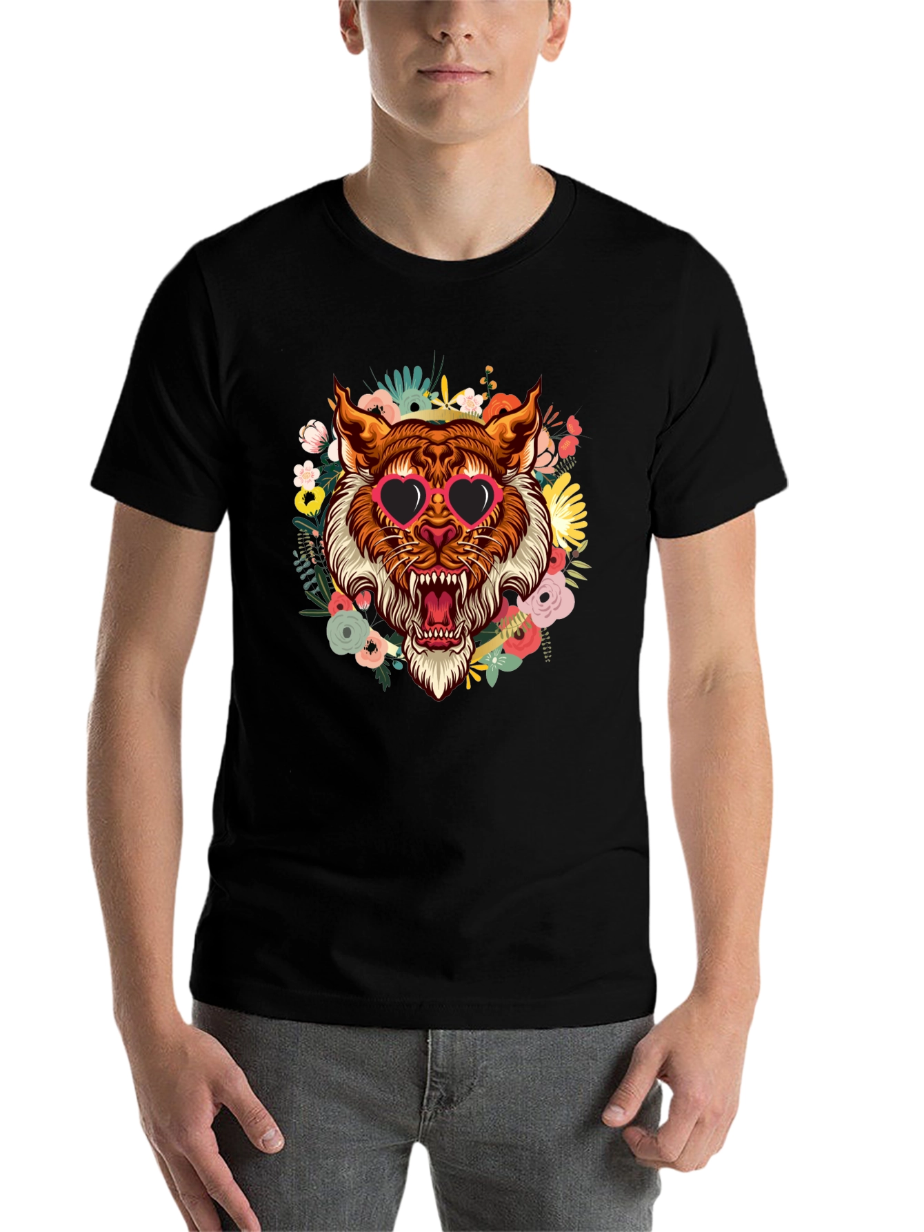 Black Tiger Floral T-Shirt view 7