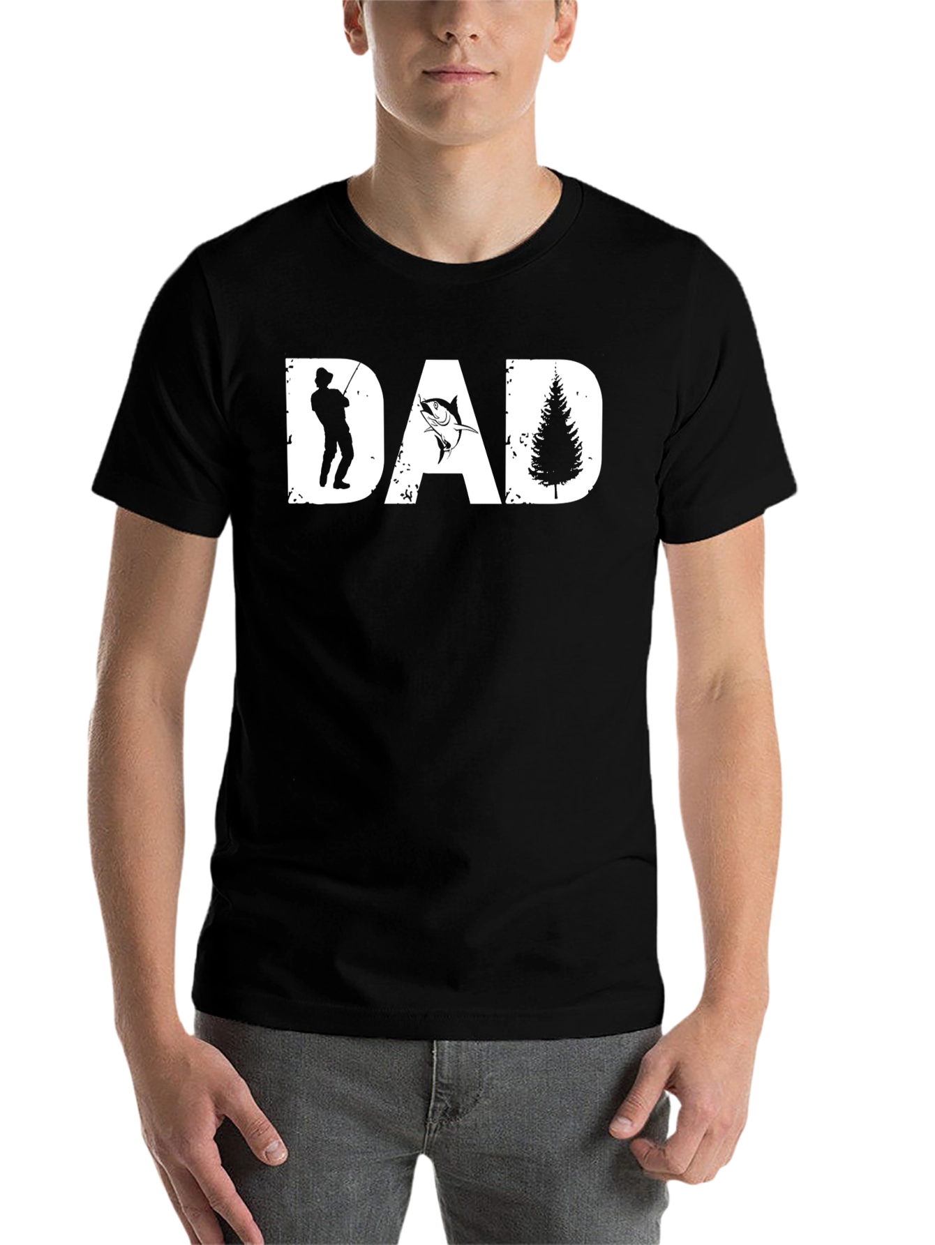 Black Dad Fishing T-Shirt - Perfect for Outdoorsy Dads! view 7