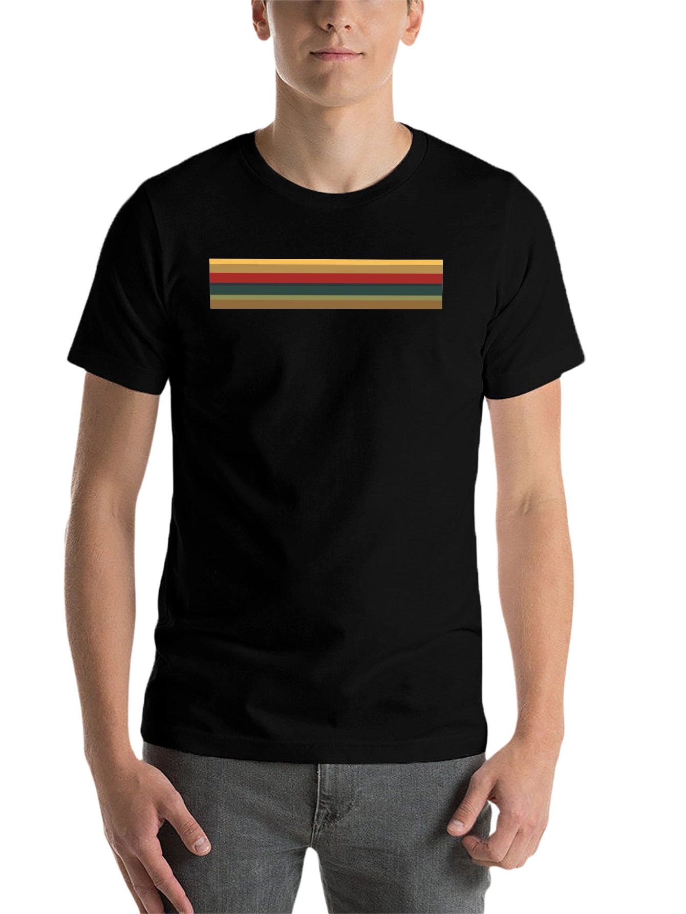 Black Retro Stripe Tee - Time Traveler Style view 7