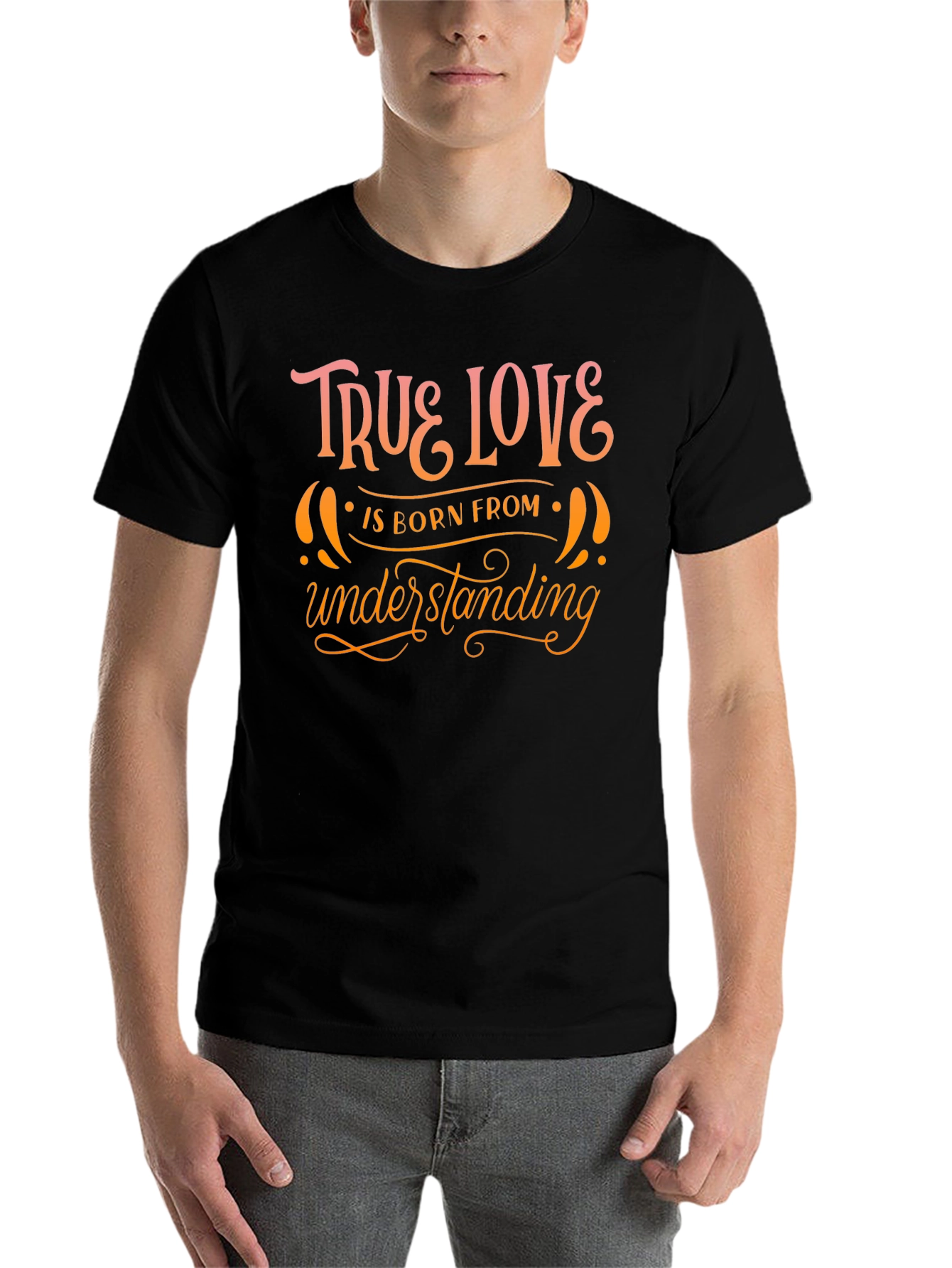 Black True Love T-Shirt - Understanding Design view 7
