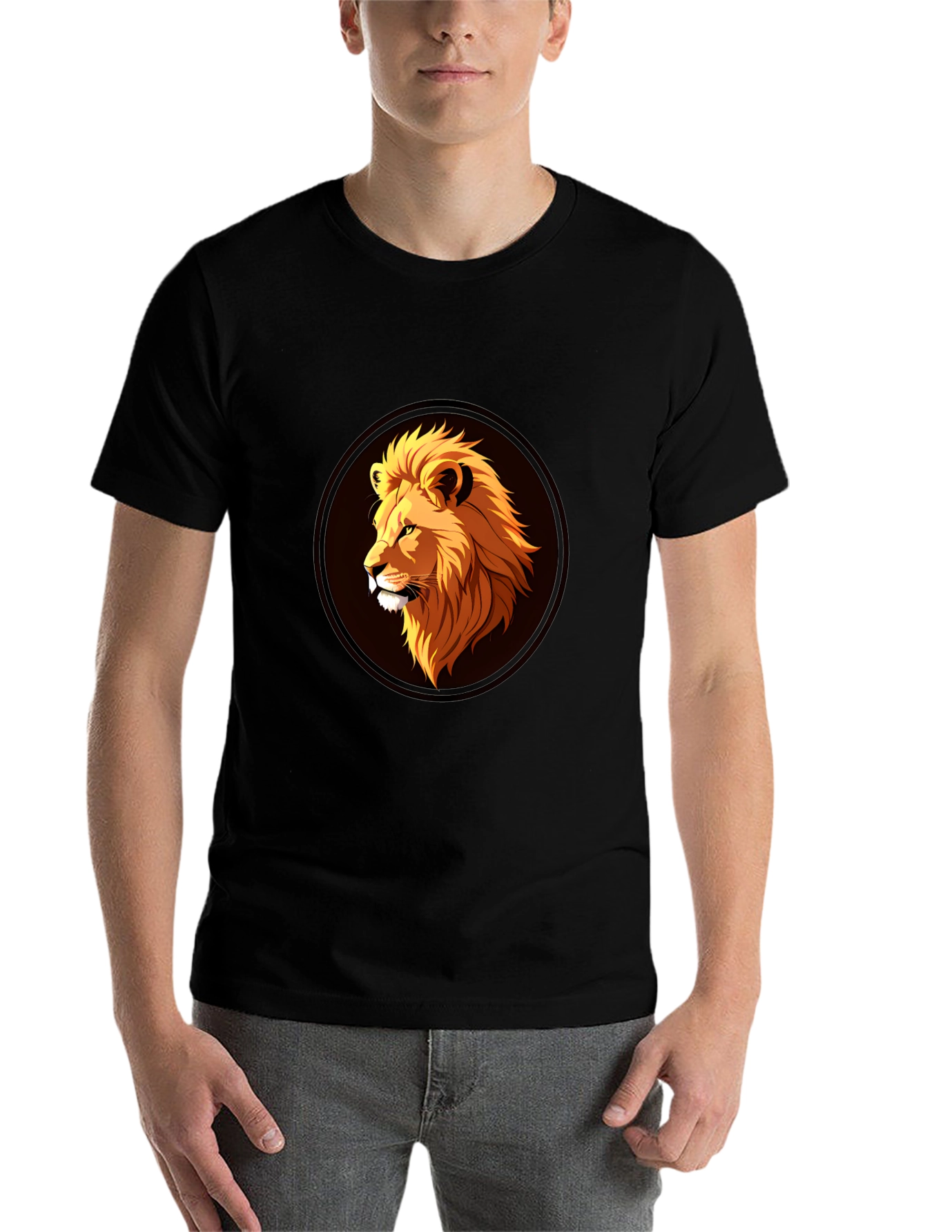 Black Lion Graphic Black T-Shirt - Stylish Men's Apparel view 7