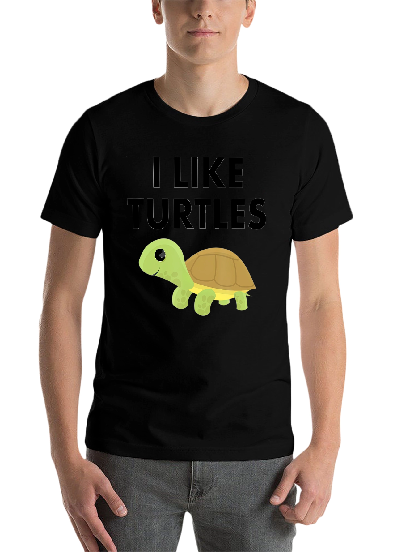 Black I Like Turtles Black T-Shirt view 7