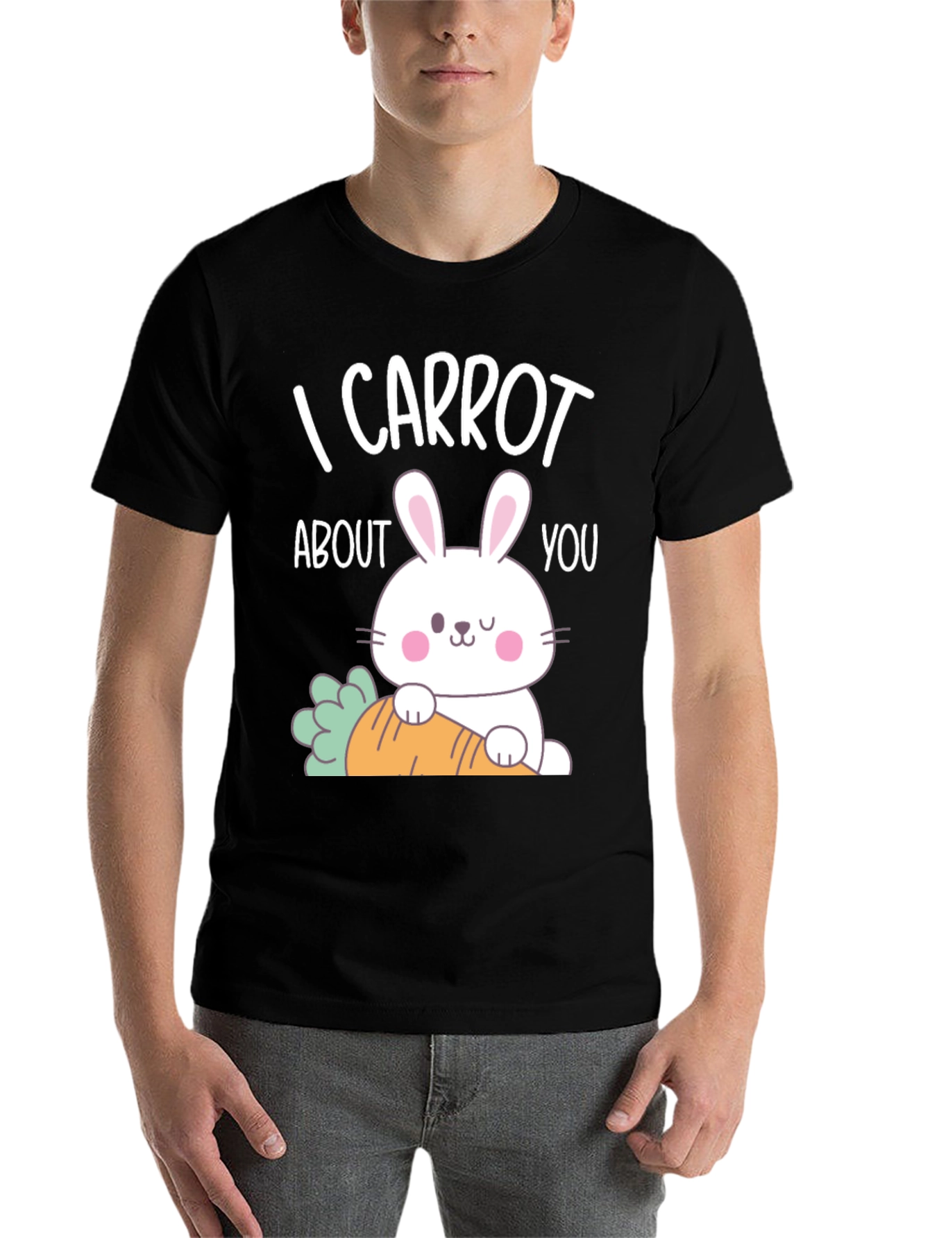Black I Carrot About You Bunny T-Shirt view 7