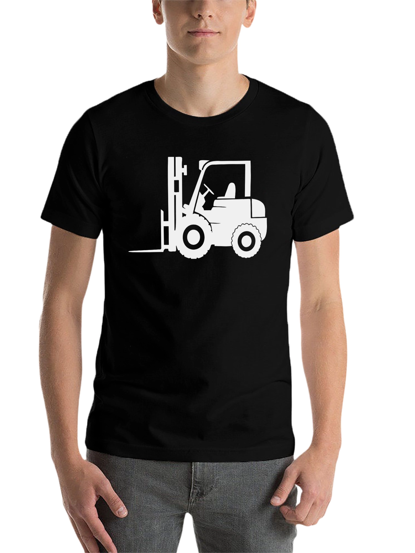 Black Forklift Graphic Tee - Cool Operator Shirt view 7
