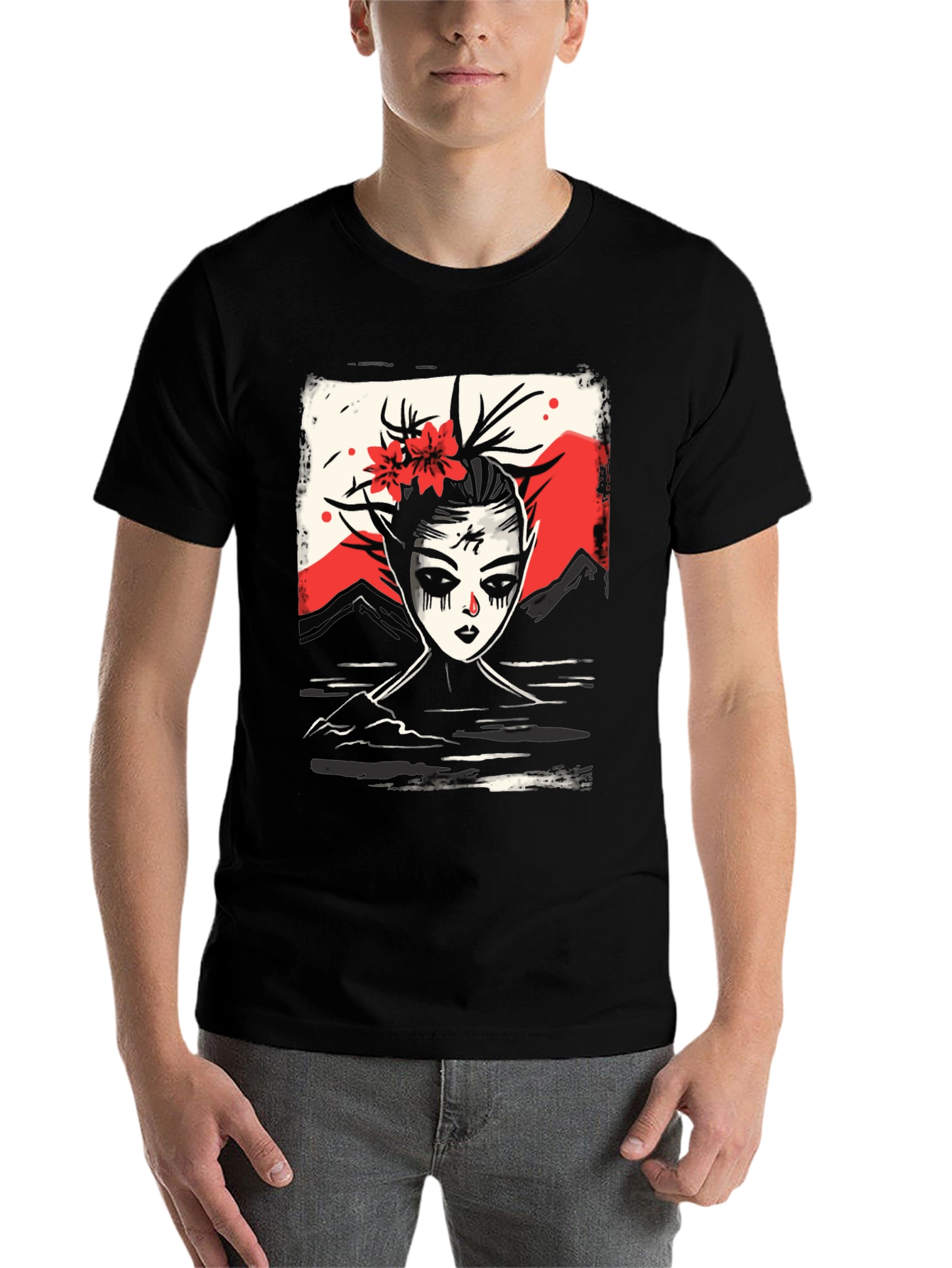 Black Mystic Mountain Woman Graphic Tee view 7