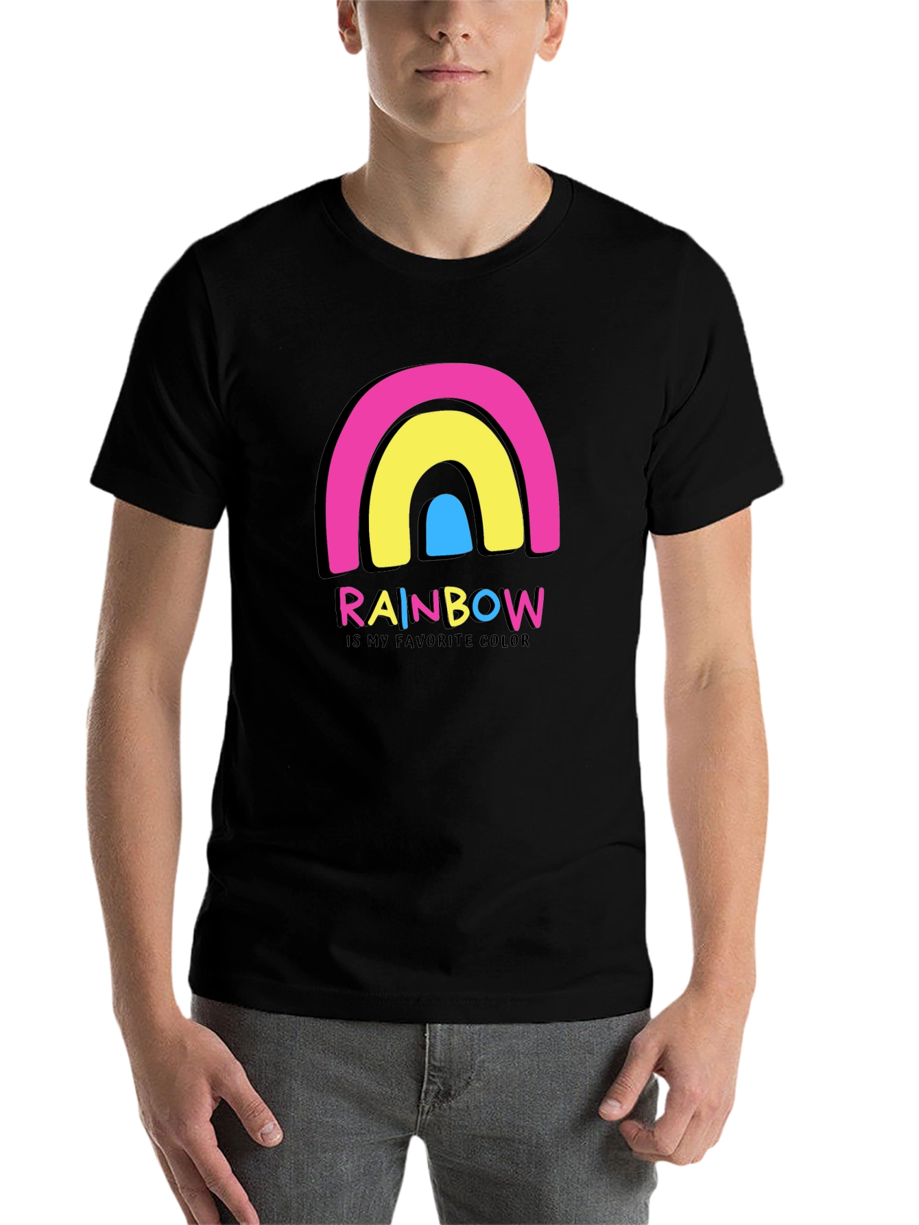 Black Rainbow Is My Favorite Color Graphic T-Shirt view 7