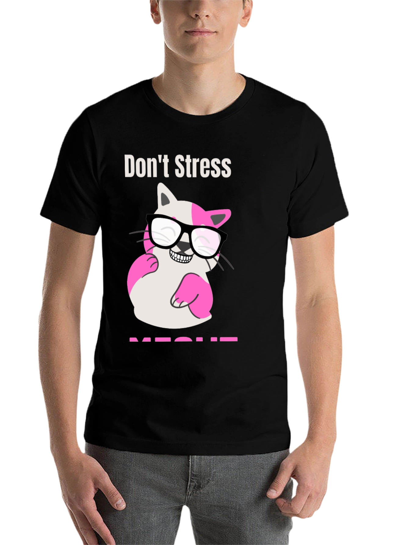 Black Don't Stress MEOWT T-Shirt view 7