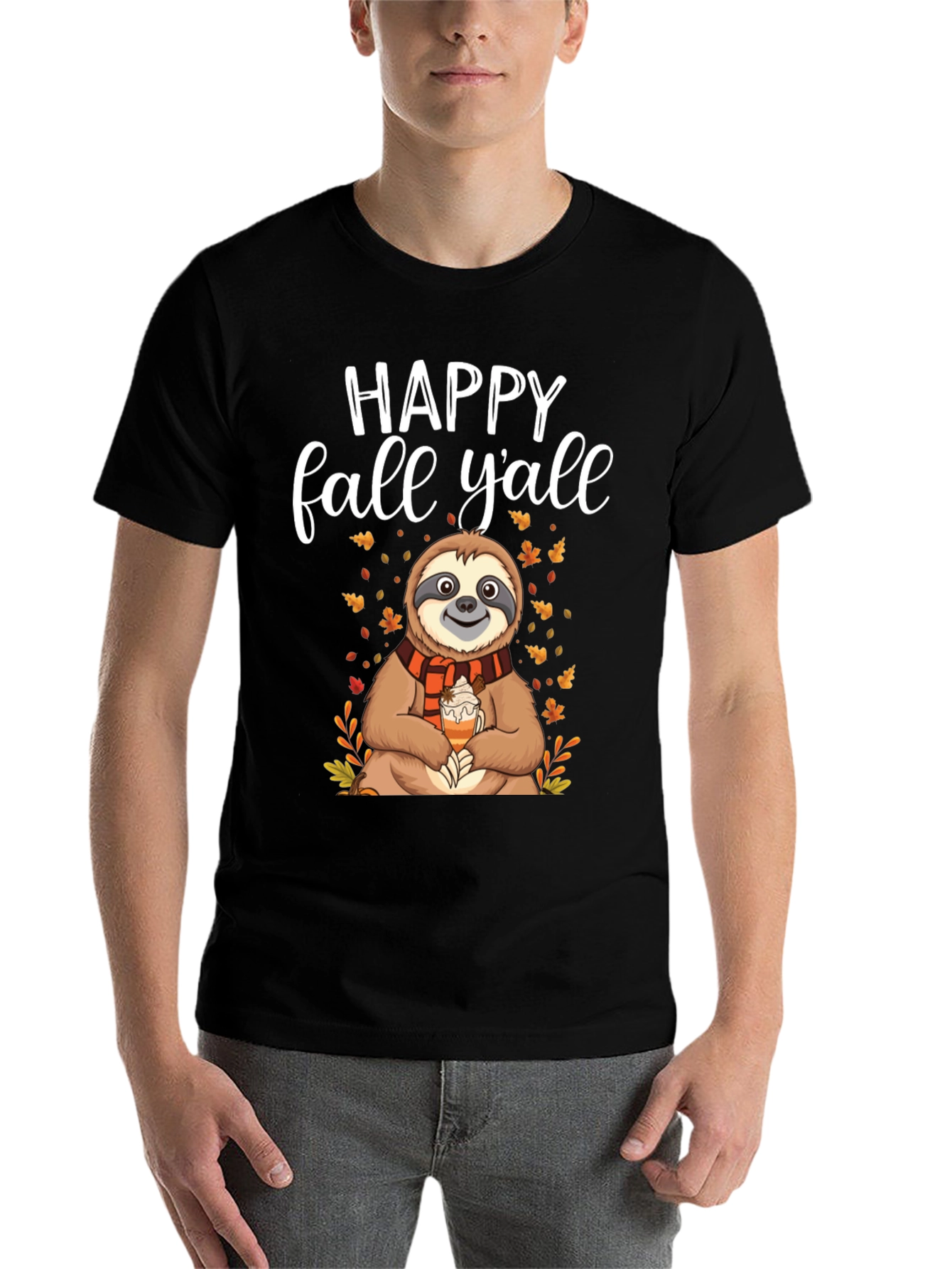 Happy Fall Y'all Sloth Graphic Tee - 7