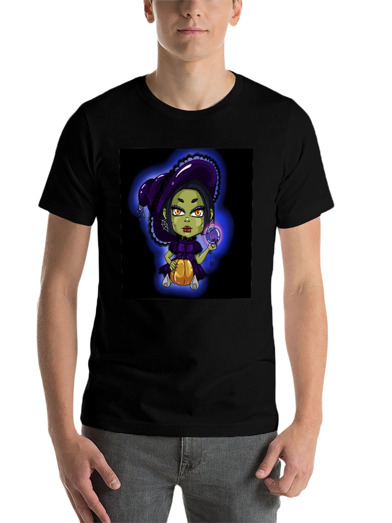 Black Witch Pumpkin Halloween T-Shirt view 7