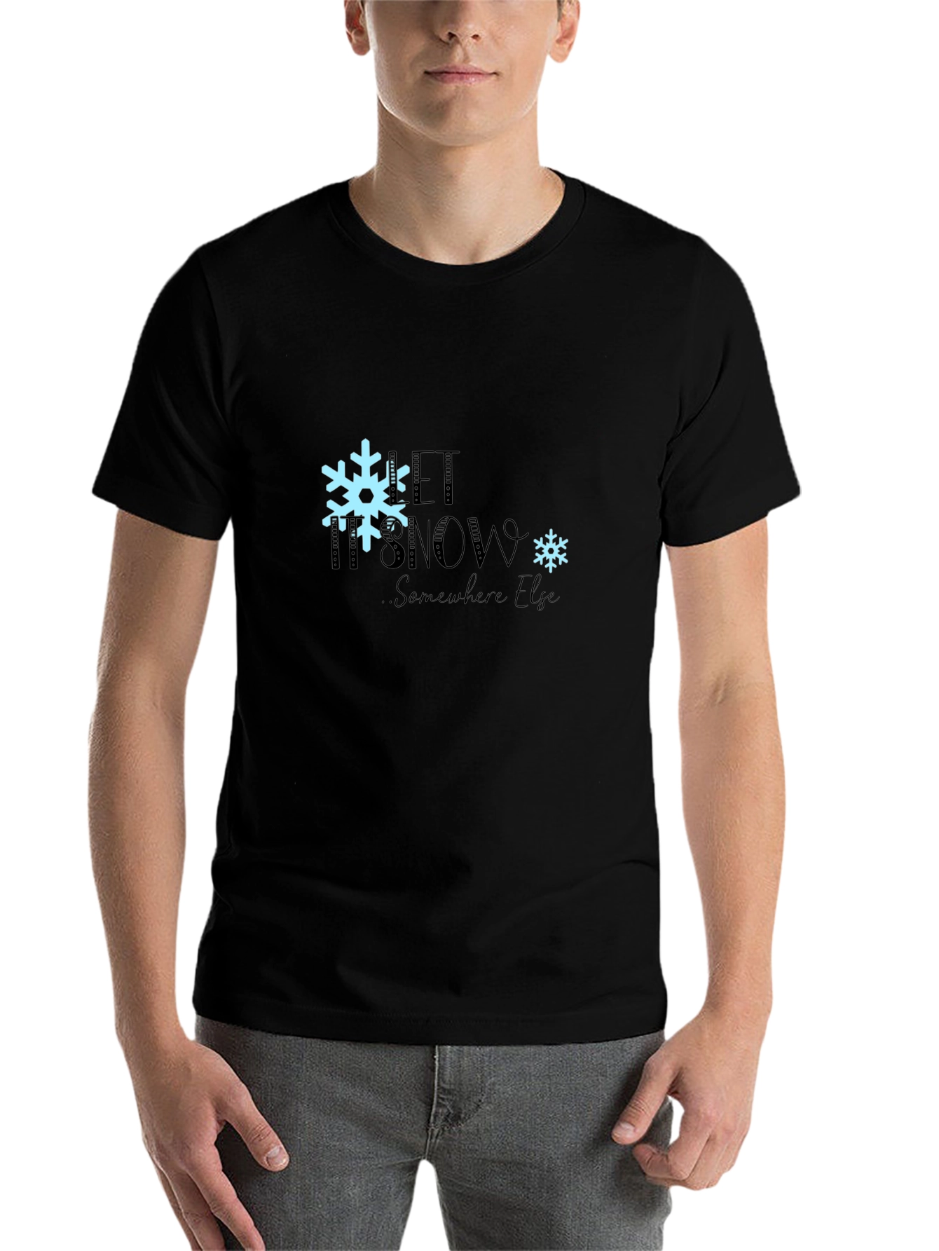 Black Let It Snow T-Shirt - Black Graphic Tee view 7