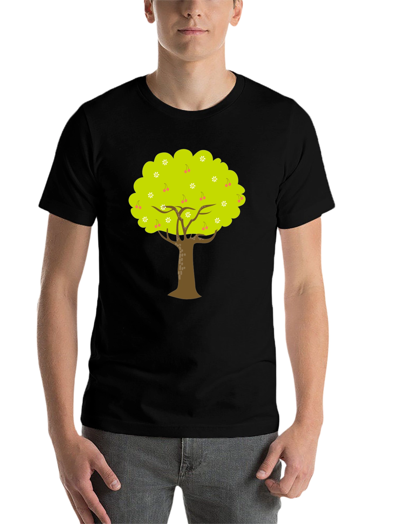 Black Tree Graphic Black Tee - Nature Inspired Design view 7