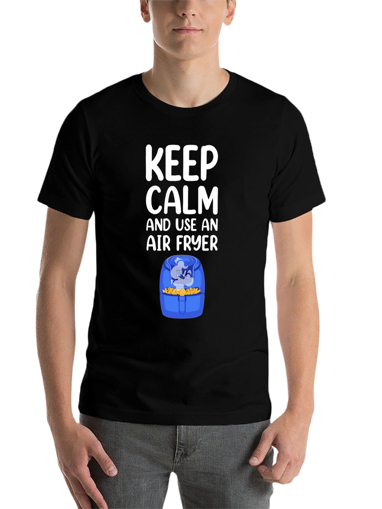 Black Keep Calm and Use an Air Fryer T-Shirt view 7