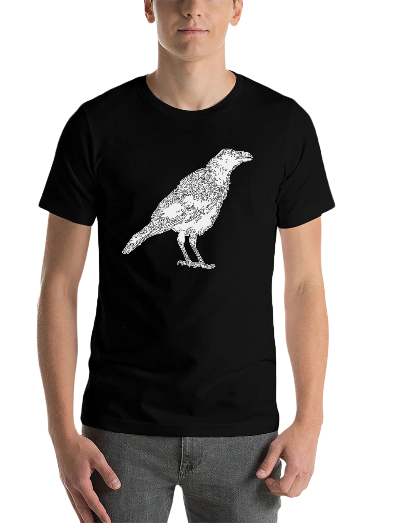 Black Raven Graphic Black T-Shirt view 7