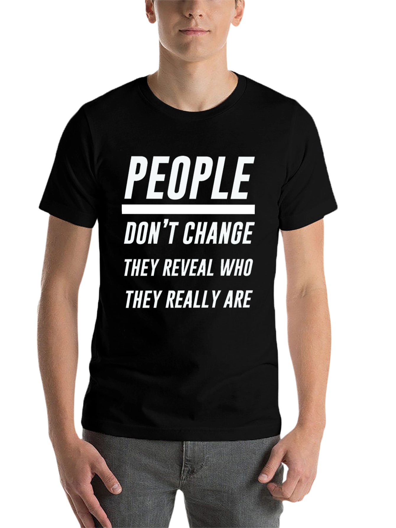 Black People Don't Change Graphic T-Shirt - Black view 7