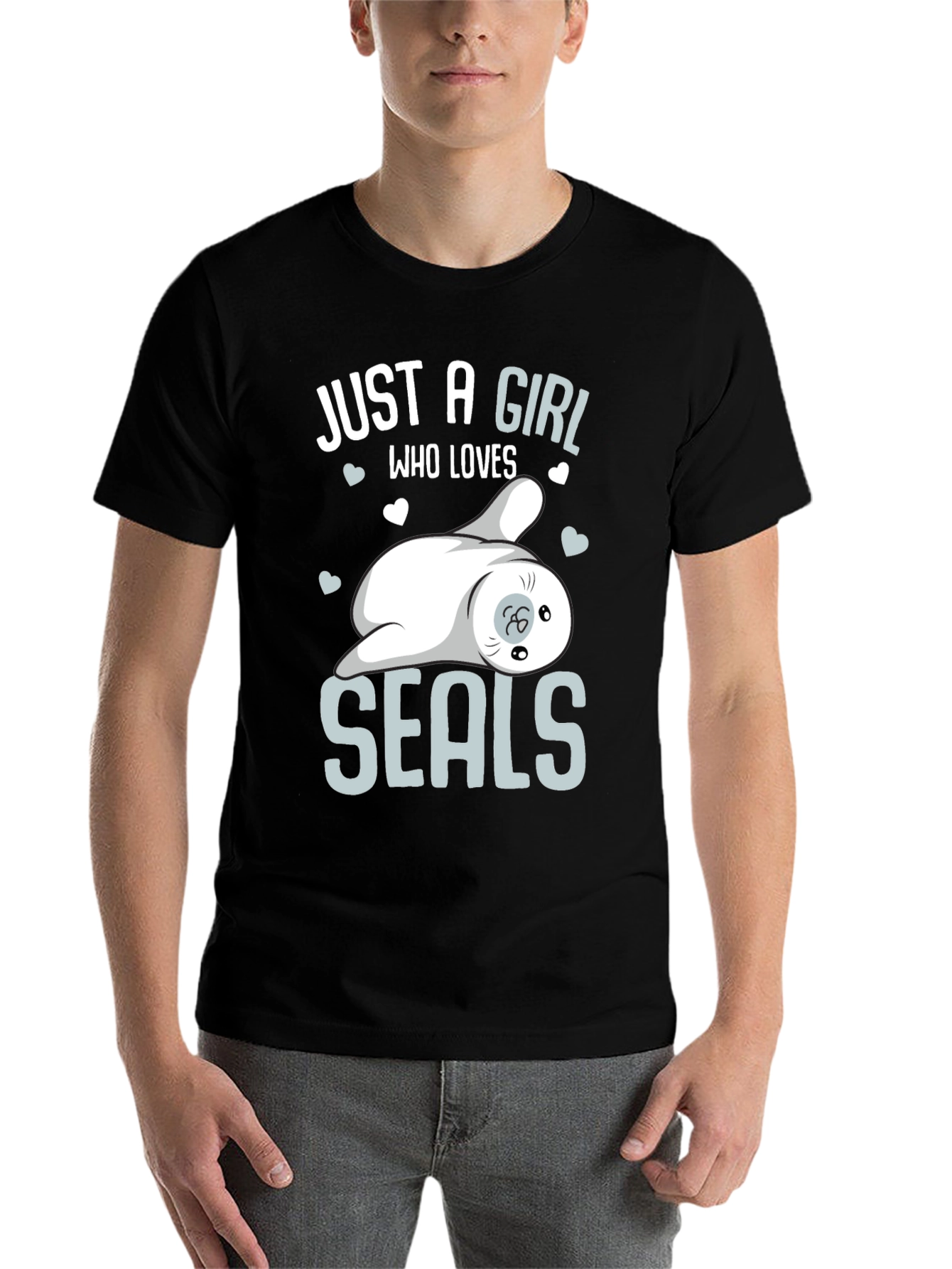 Black Girl Loves Seals T-Shirt - Cute Animal Graphic Tee view 7