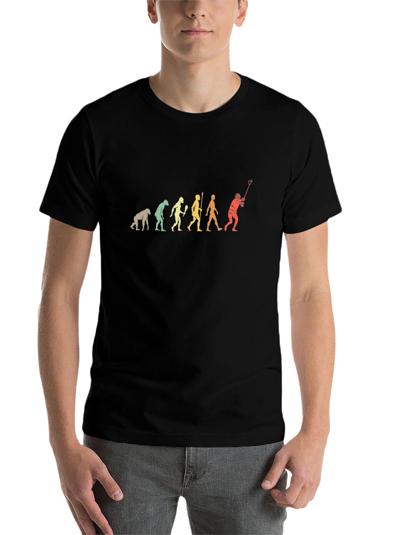 Black Evolution of Lacrosse T-Shirt view 7