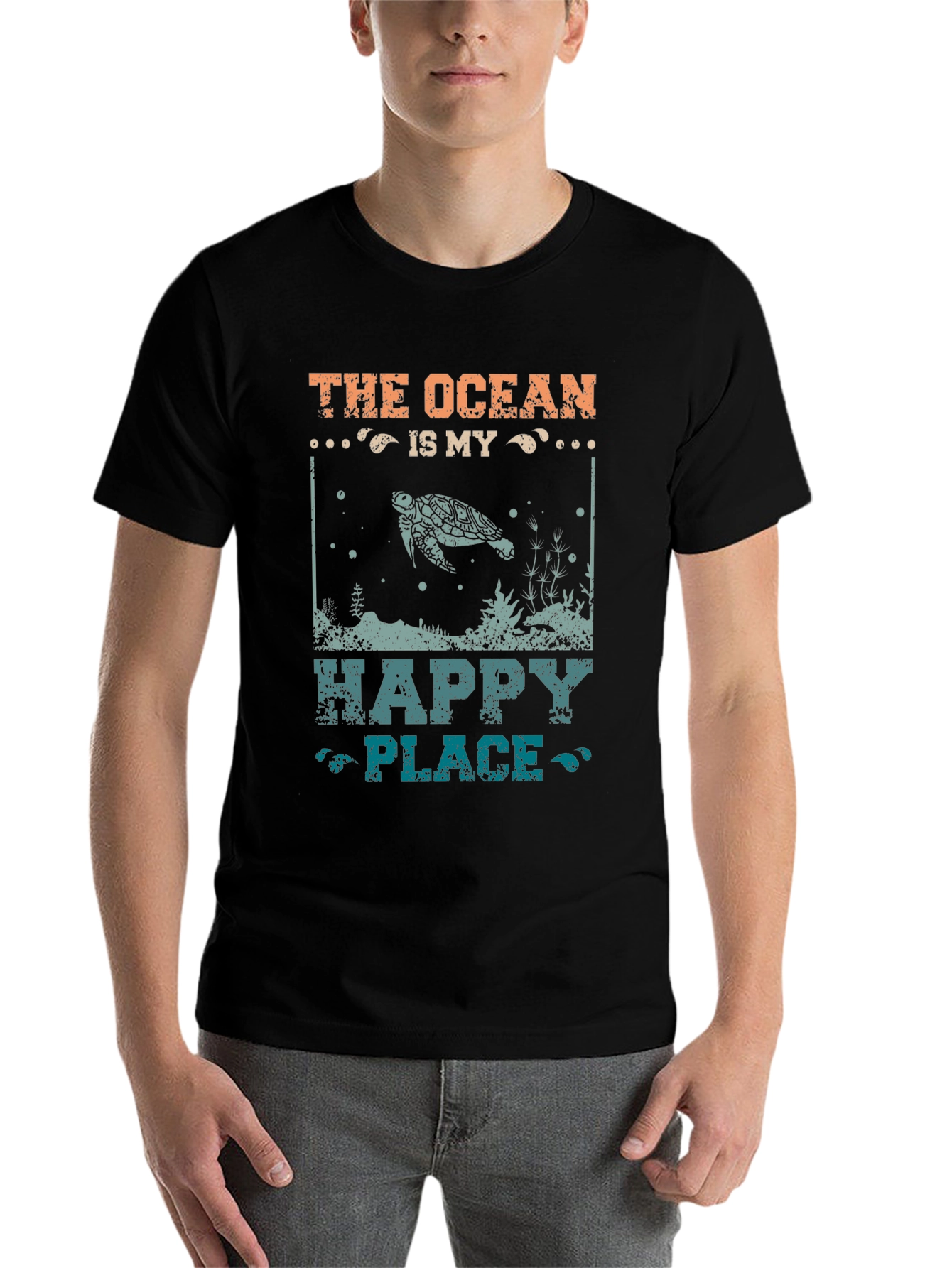 Black Ocean Is My Happy Place Graphic Tee view 7
