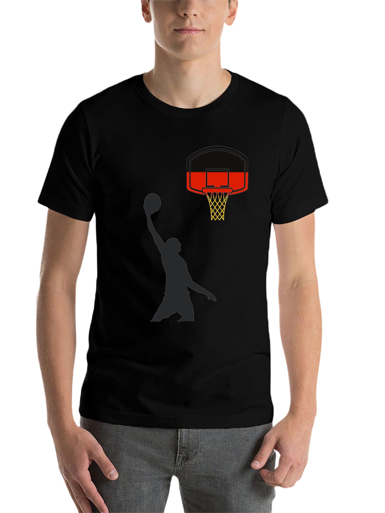 Black Slam Dunk Graphic Tee - Black Cotton Casual Shirt view 7