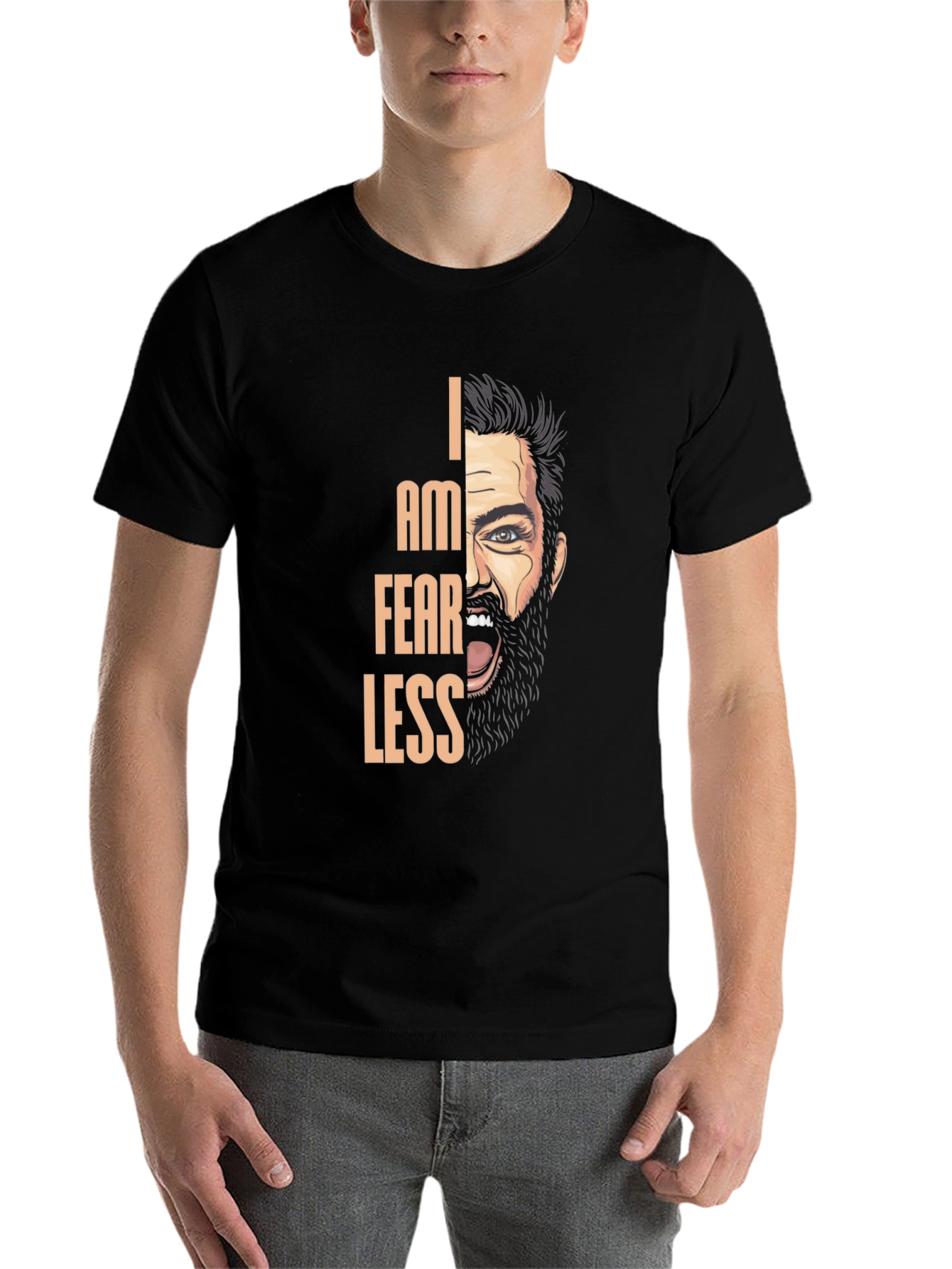 Black I Am Fearless Graphic T-Shirt view 7