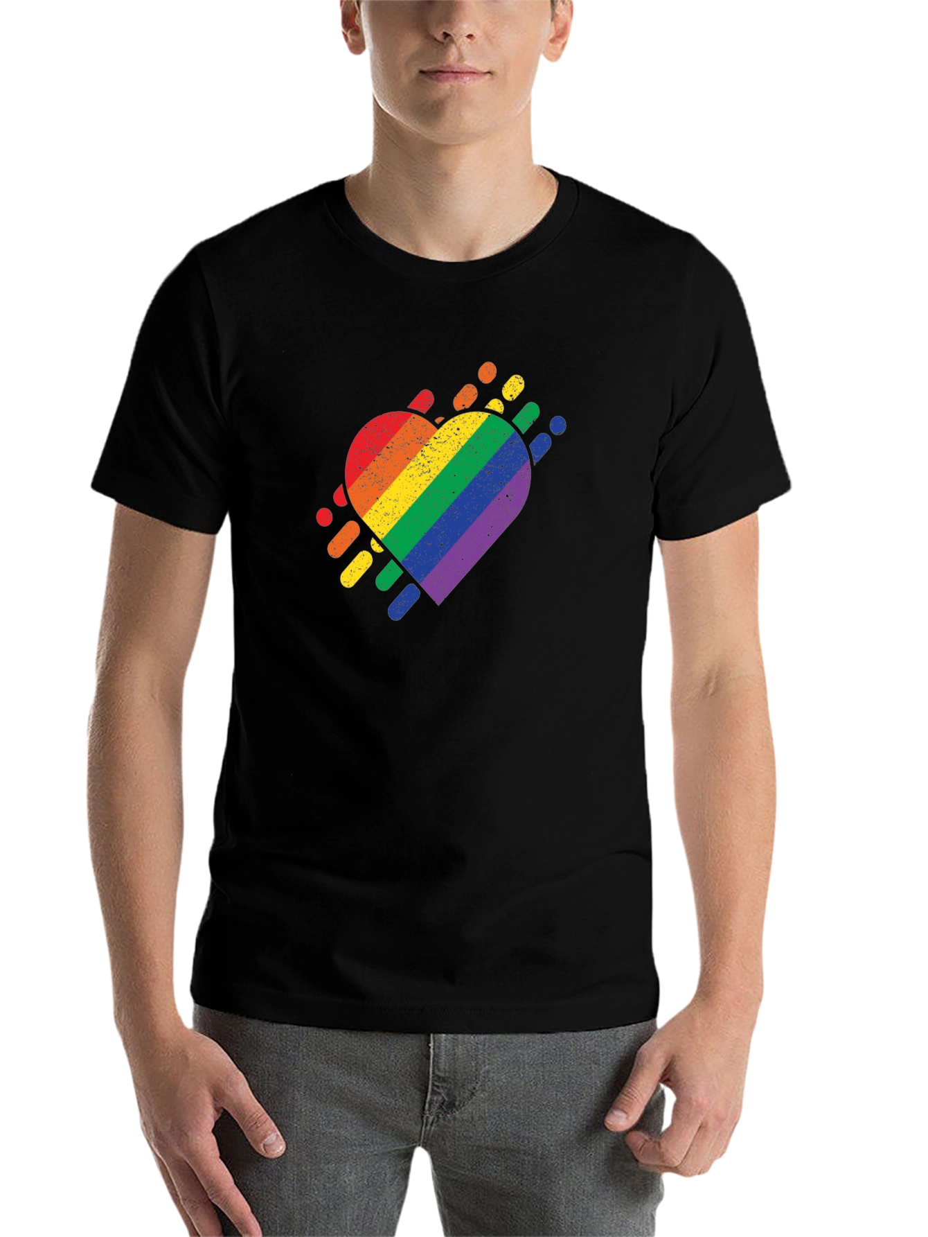 Black Pride Heart Black T-Shirt view 7
