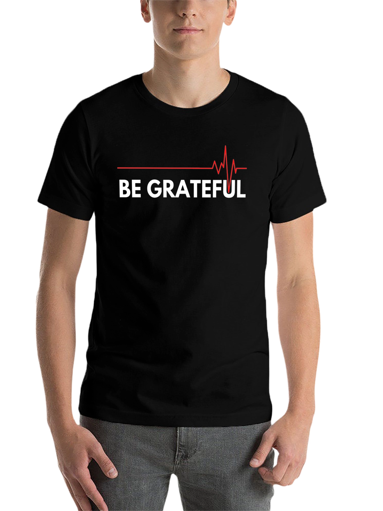 Black Be Grateful Graphic Tee - Black view 7