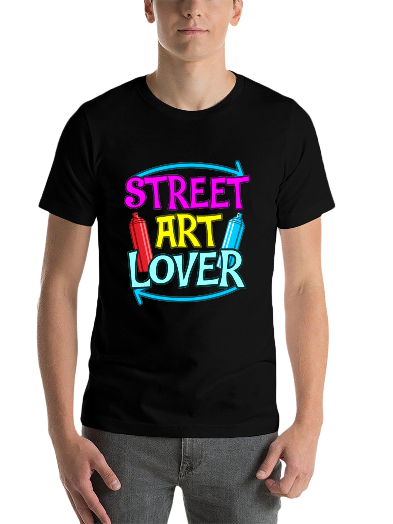 Black Street Art Lover T-Shirt Graffiti Artist Tee view 7