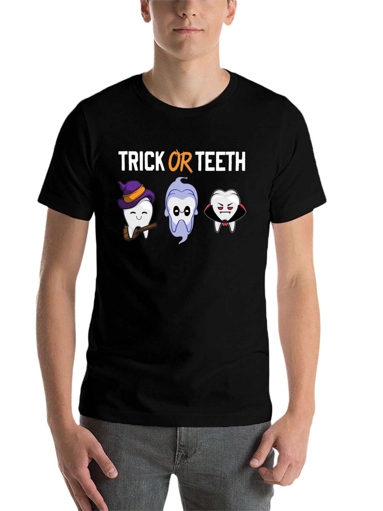 Black Trick or Teeth Halloween T-Shirt view 7