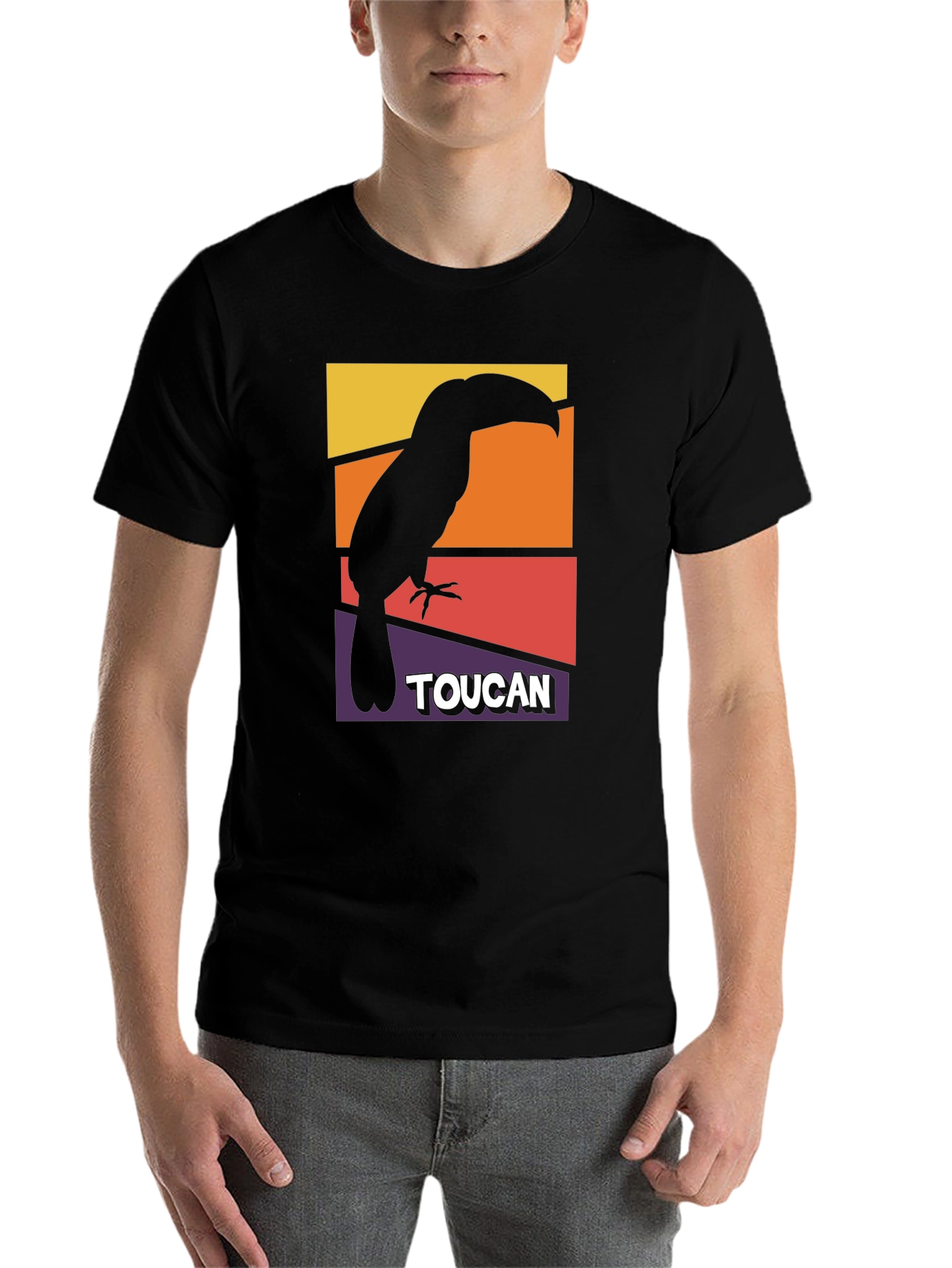 Black Toucan Graphic T-Shirt - Retro Style Bird Tee view 7