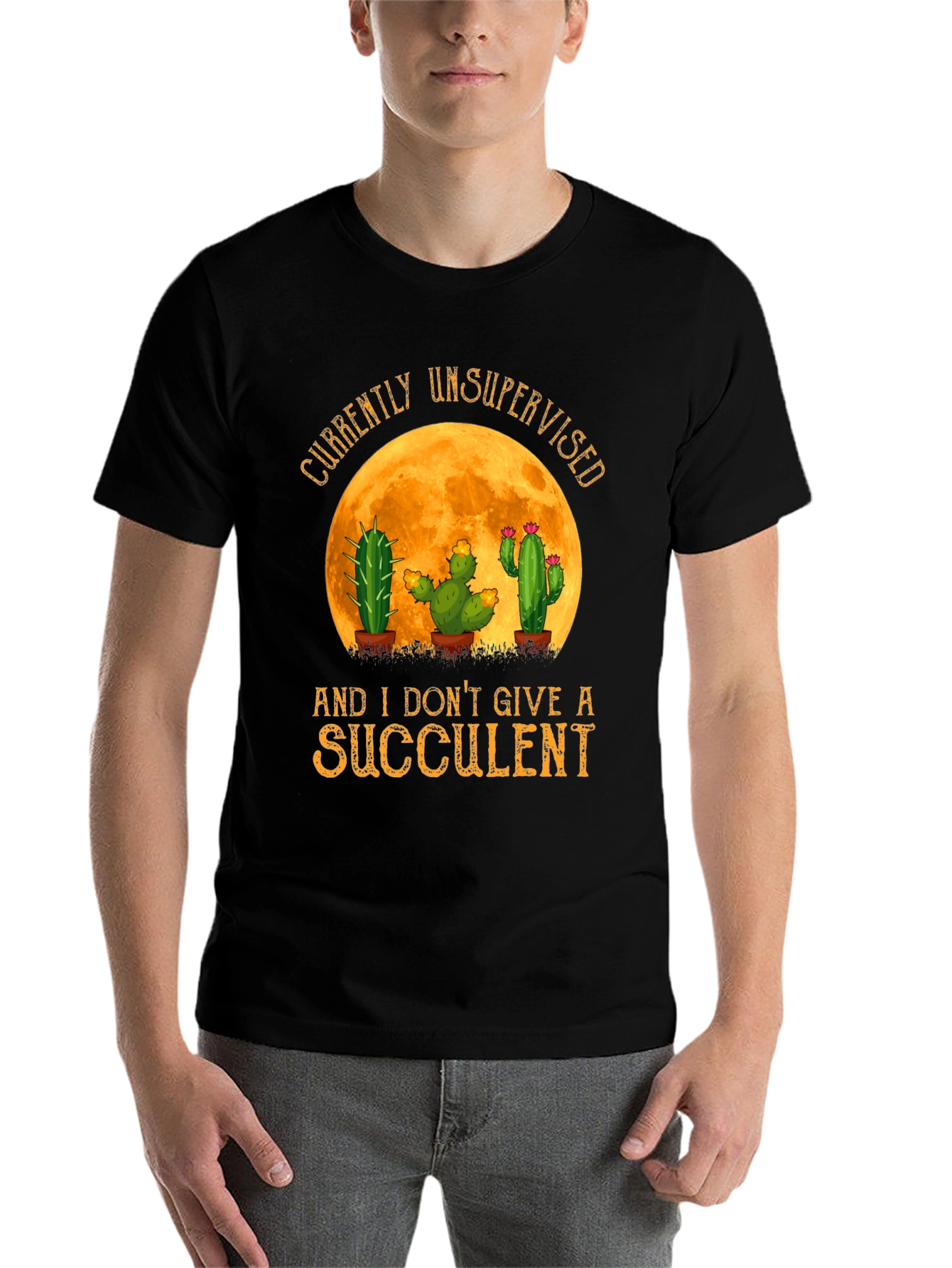 Black Unsupervised Succulent Cactus T-Shirt view 7