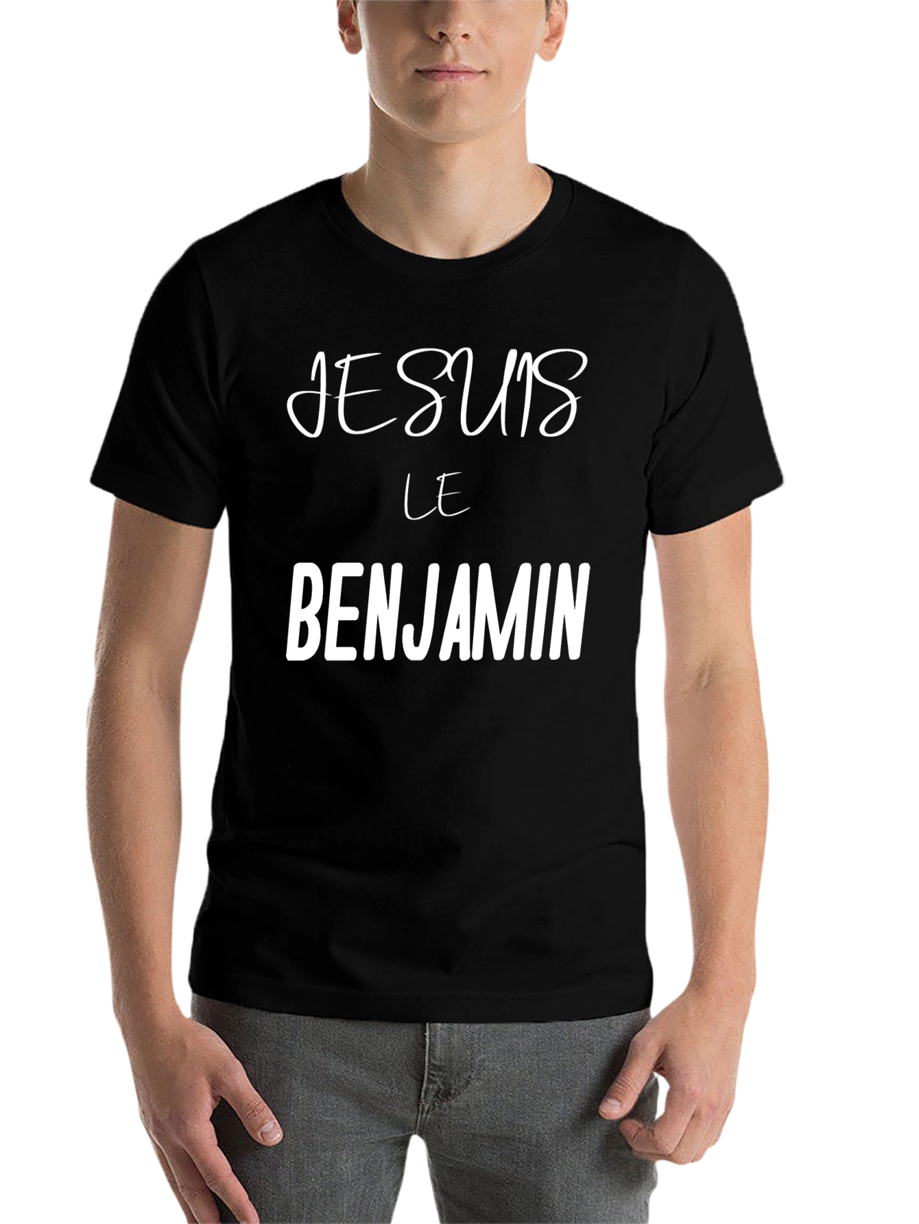 Black Je Suis Le Benjamin T-Shirt - Black Crew Neck view 7