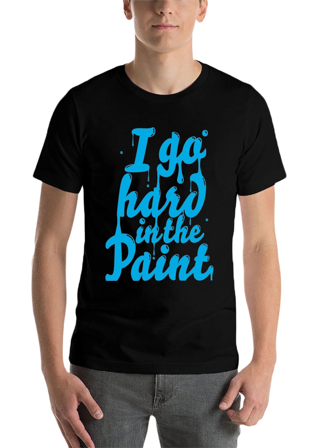 Black I Go Hard in the Paint T-Shirt - Basketball Inspired Tee view 7