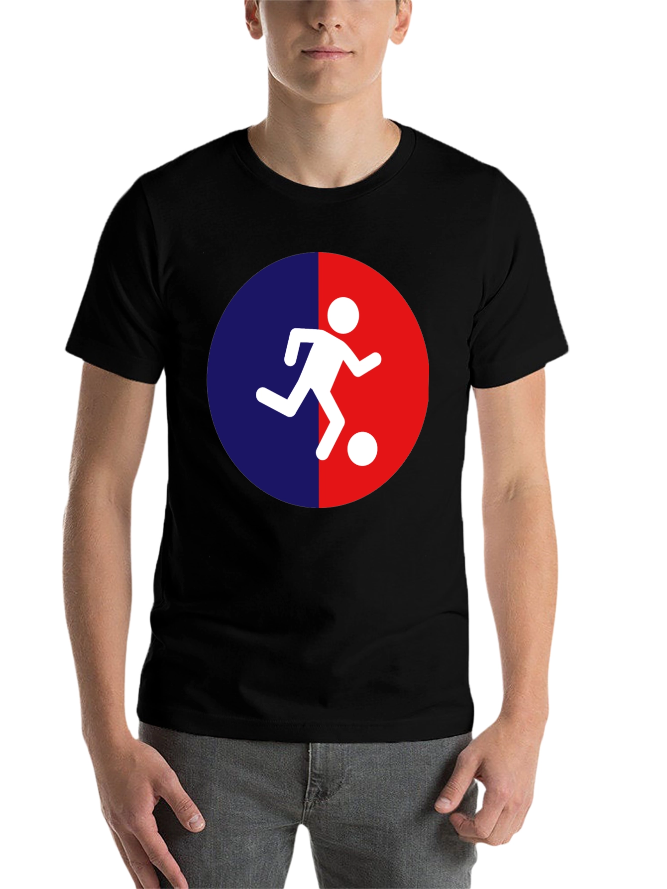 Black Soccer Player Graphic T-Shirt view 7