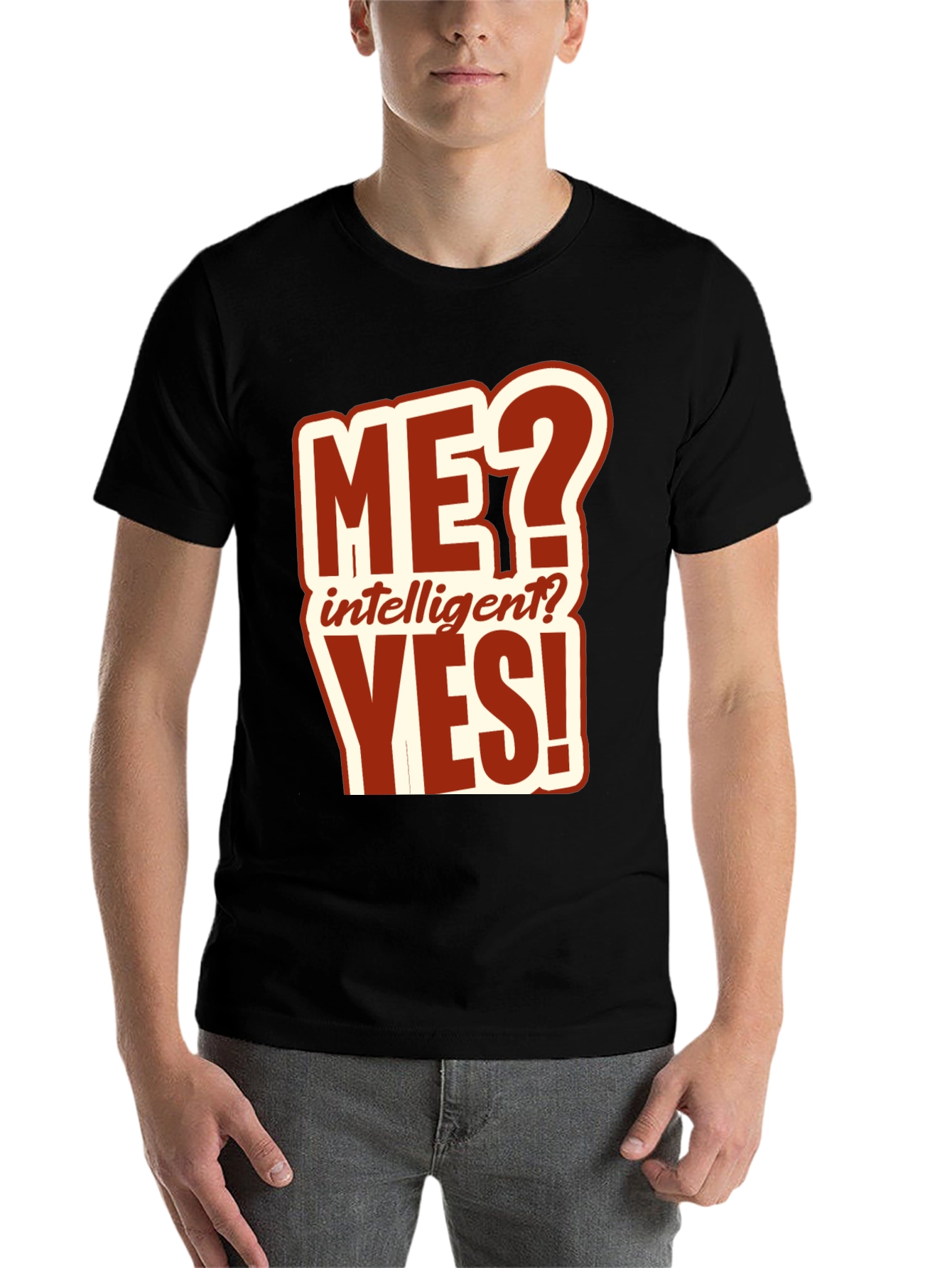 Black Funny ME? Intelligent? YES! T-Shirt view 7