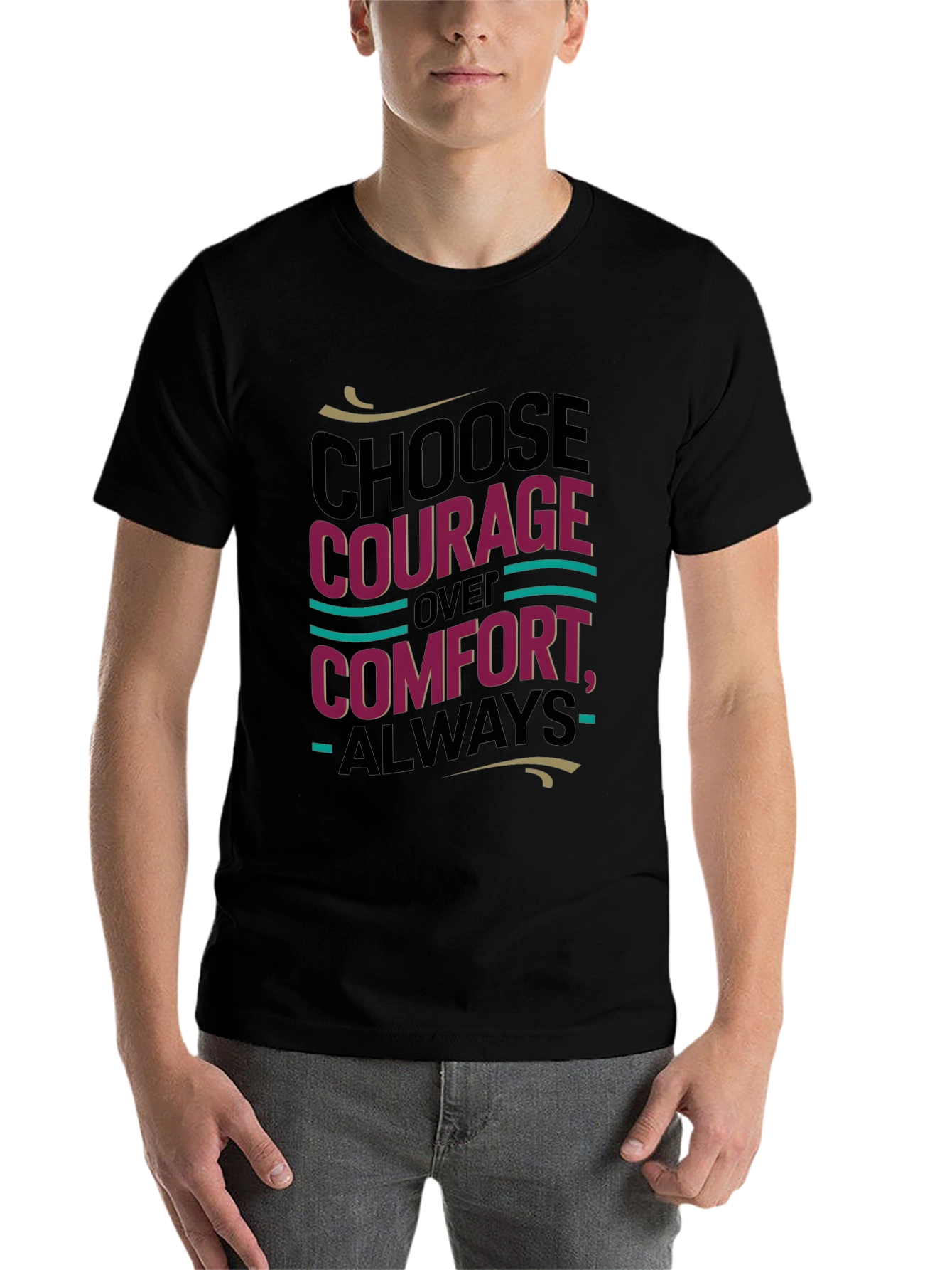 Black Choose Courage T-Shirt - Motivational Tee view 7