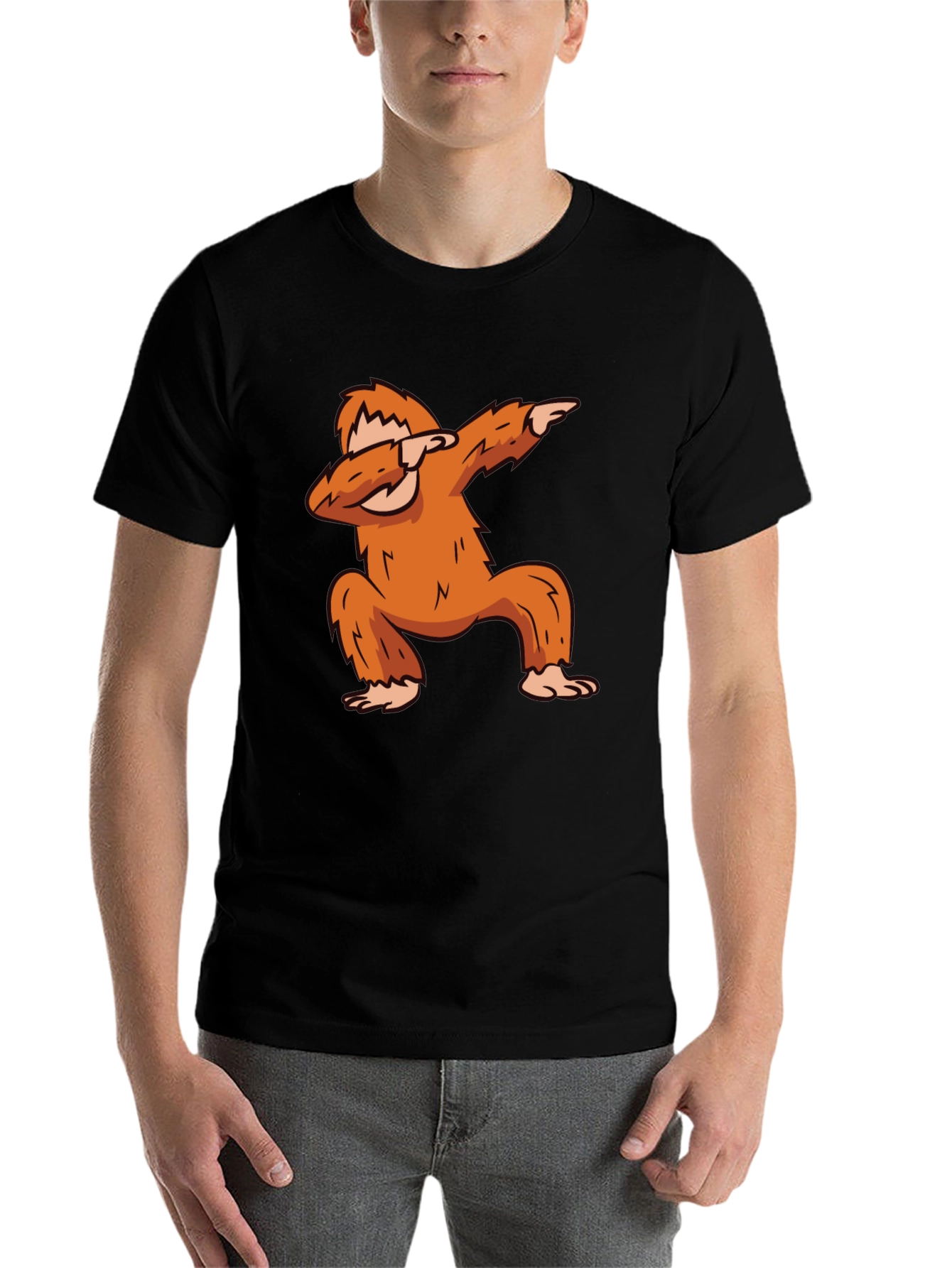 Black Bigfoot Dabbing Graphic Tee - Black view 7
