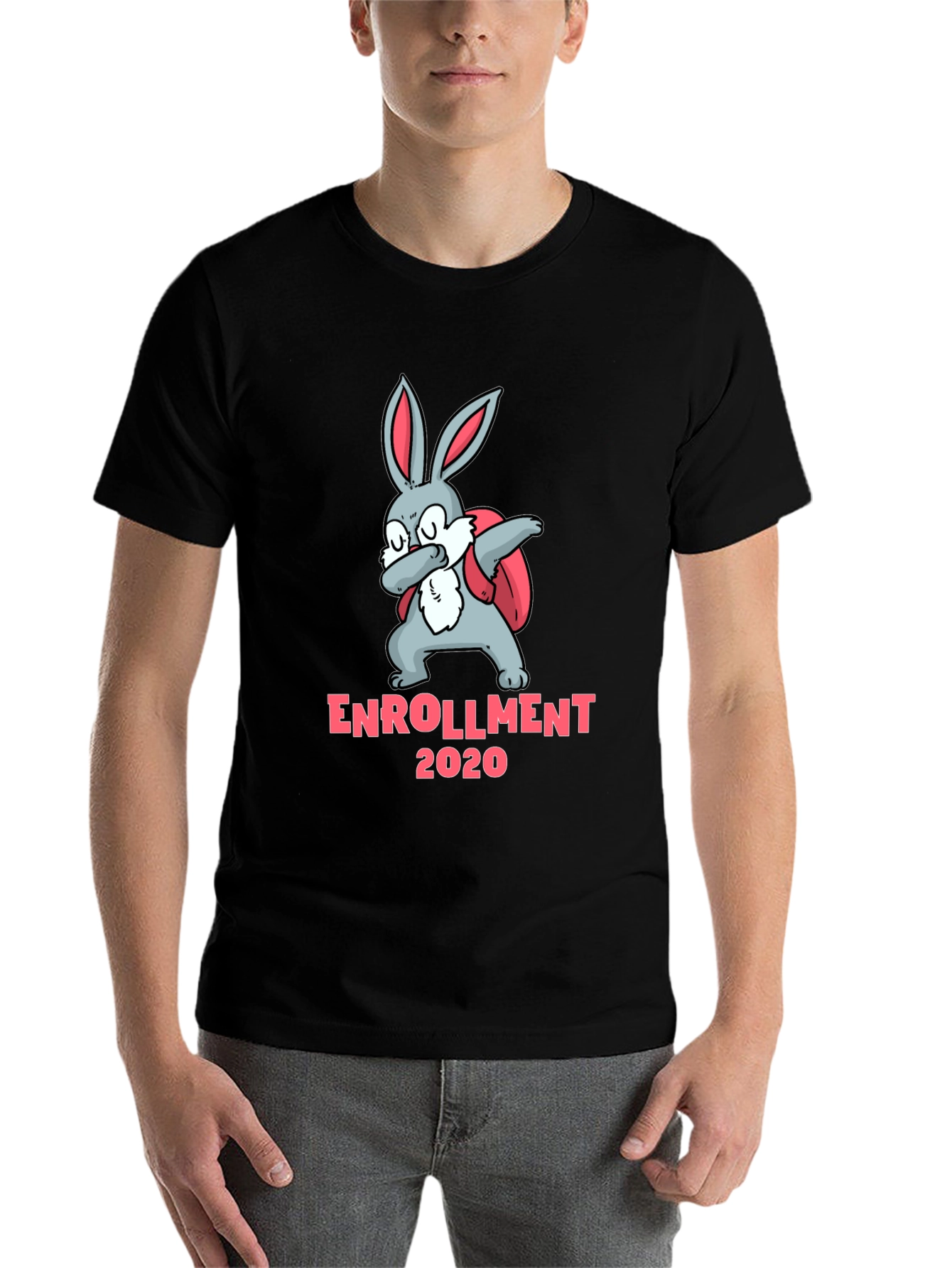 Black Enrollment 2020 Rabbit Dab T-Shirt view 7