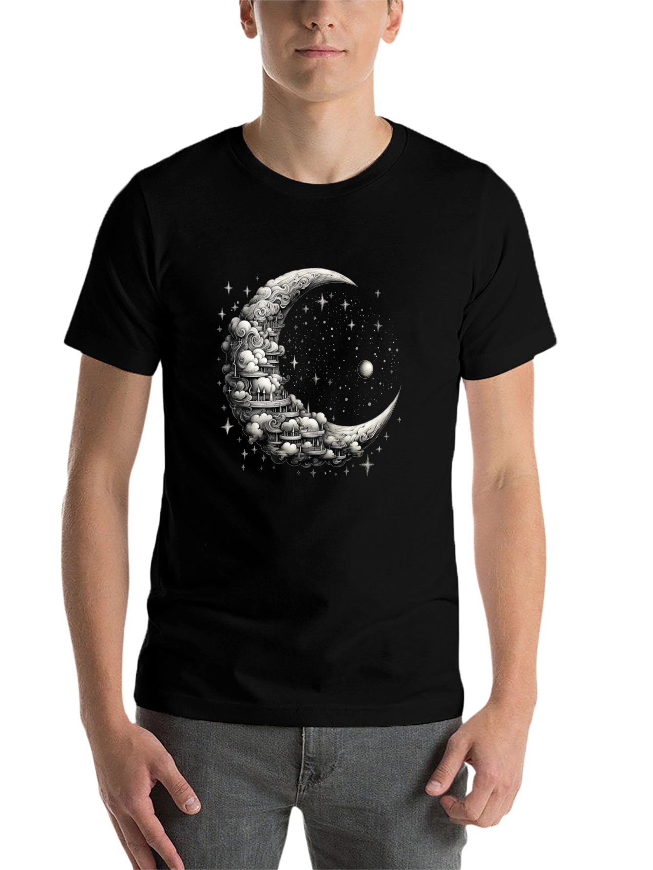 Black Celestial Crescent T-Shirt view 7
