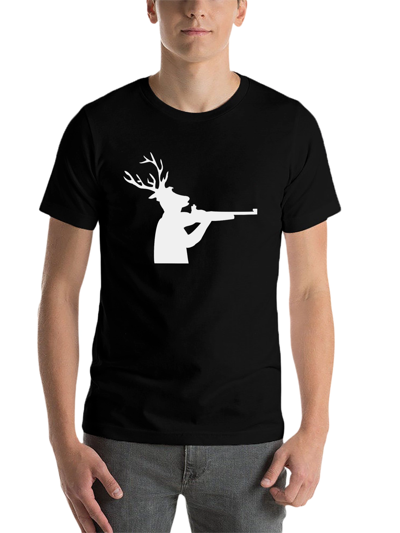 Black Deer Hunter T-Shirt - Unique Graphic Tee view 7