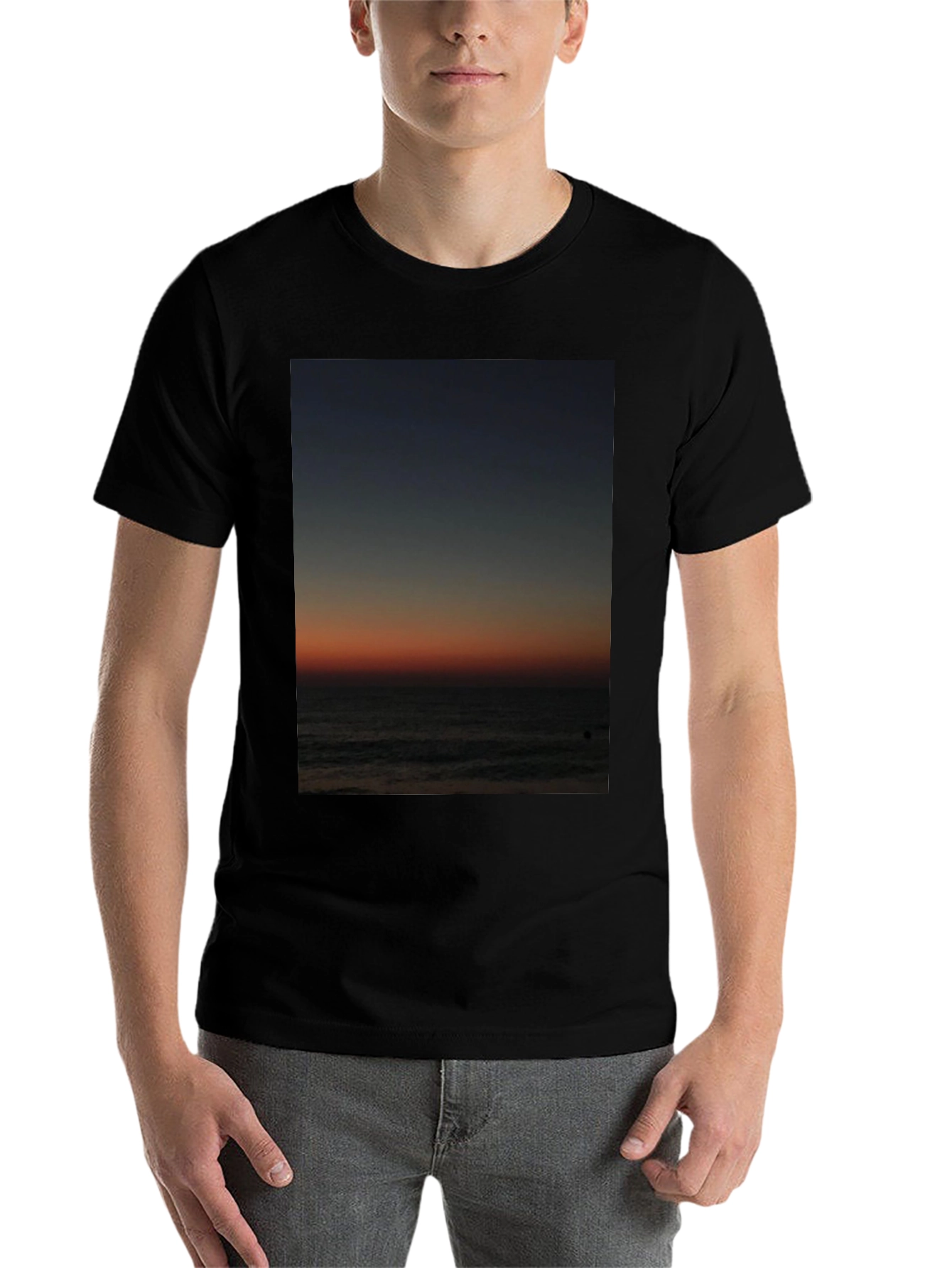 Black Sunset Ocean T-Shirt view 7