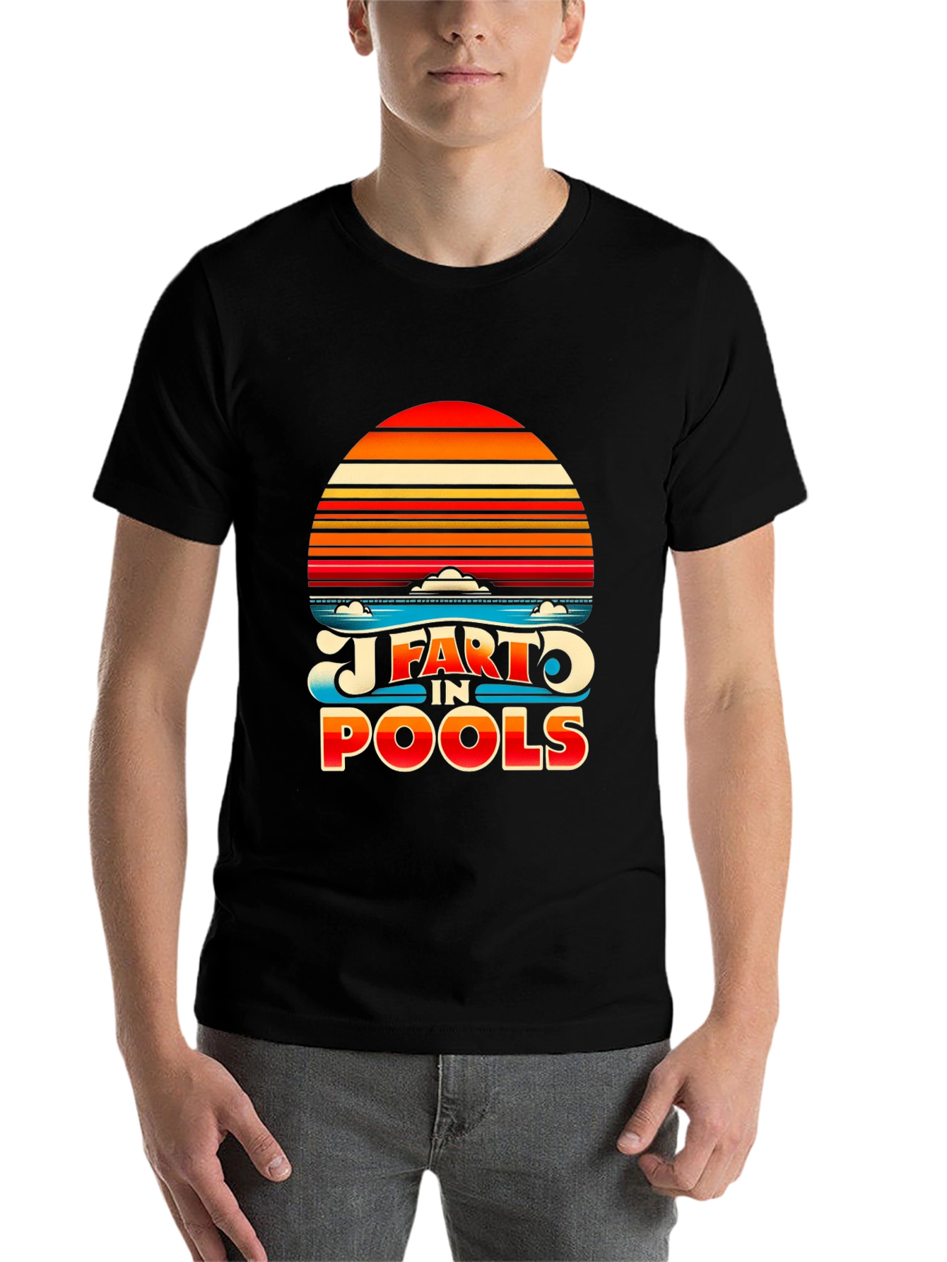 Black I Fart In Pools Graphic T-Shirt view 7