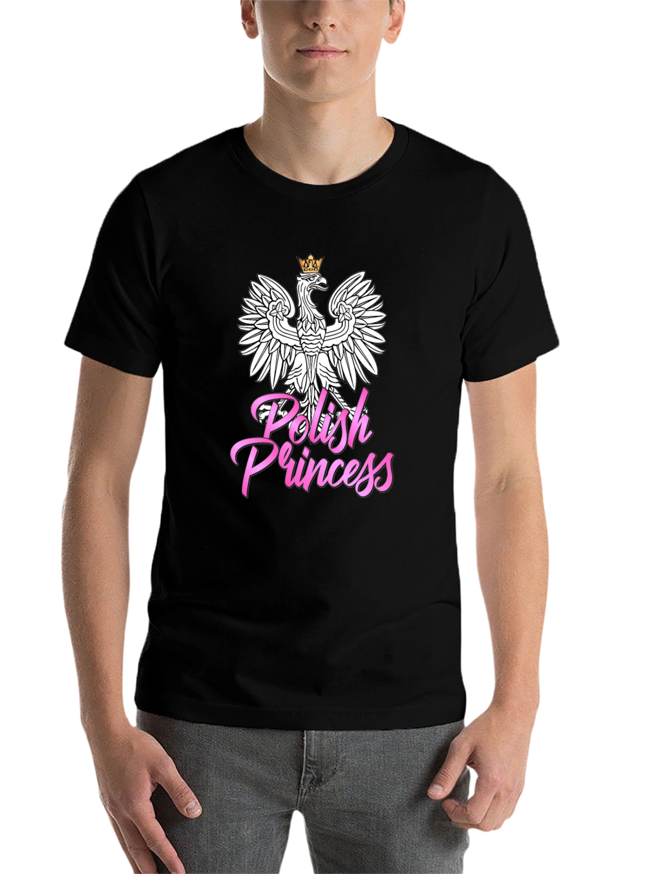 Polish Princess T-Shirt - Black Crew Neck Tee - 7