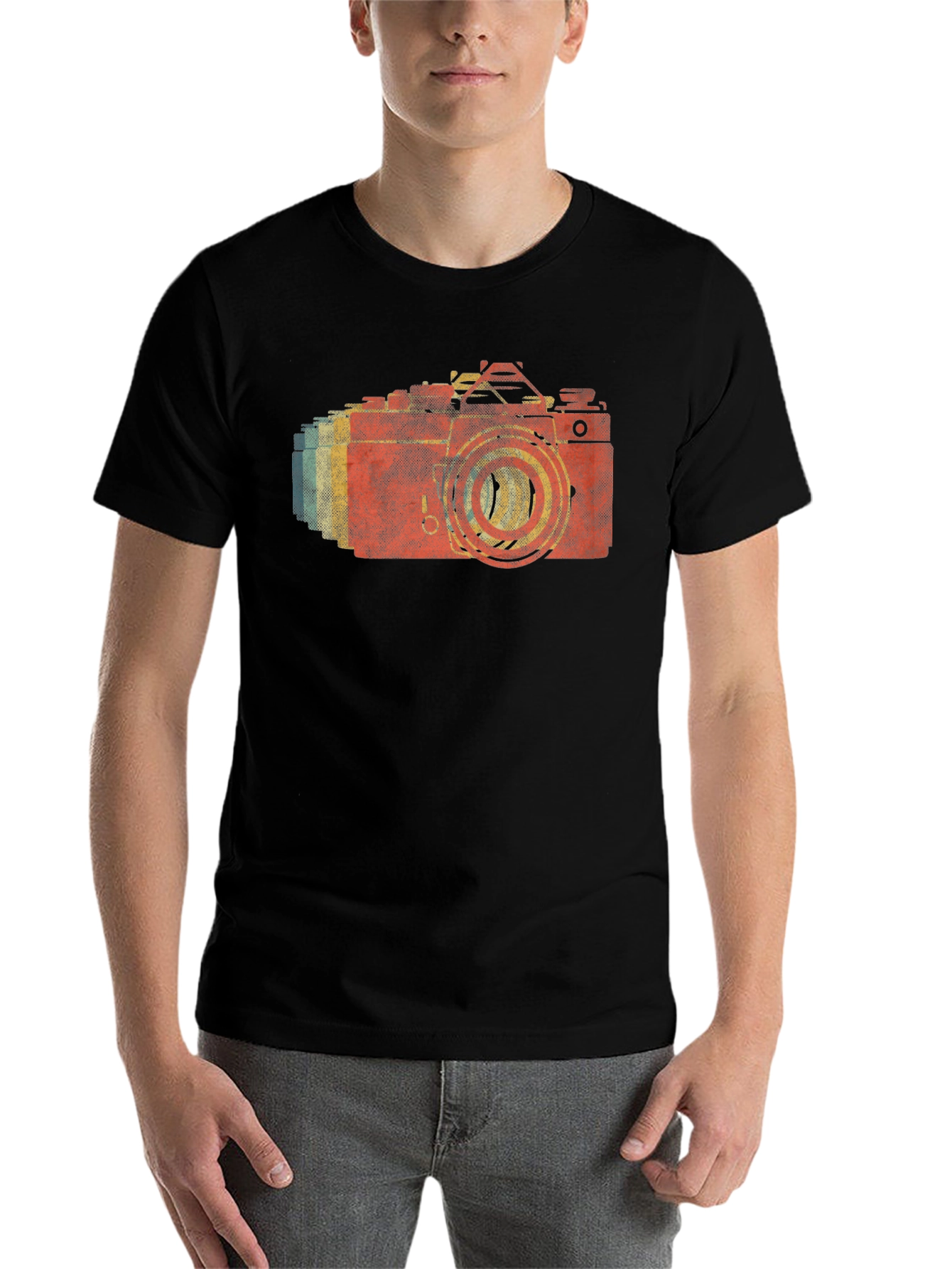 Black Retro Camera T-Shirt - Vintage Photographer Style view 7