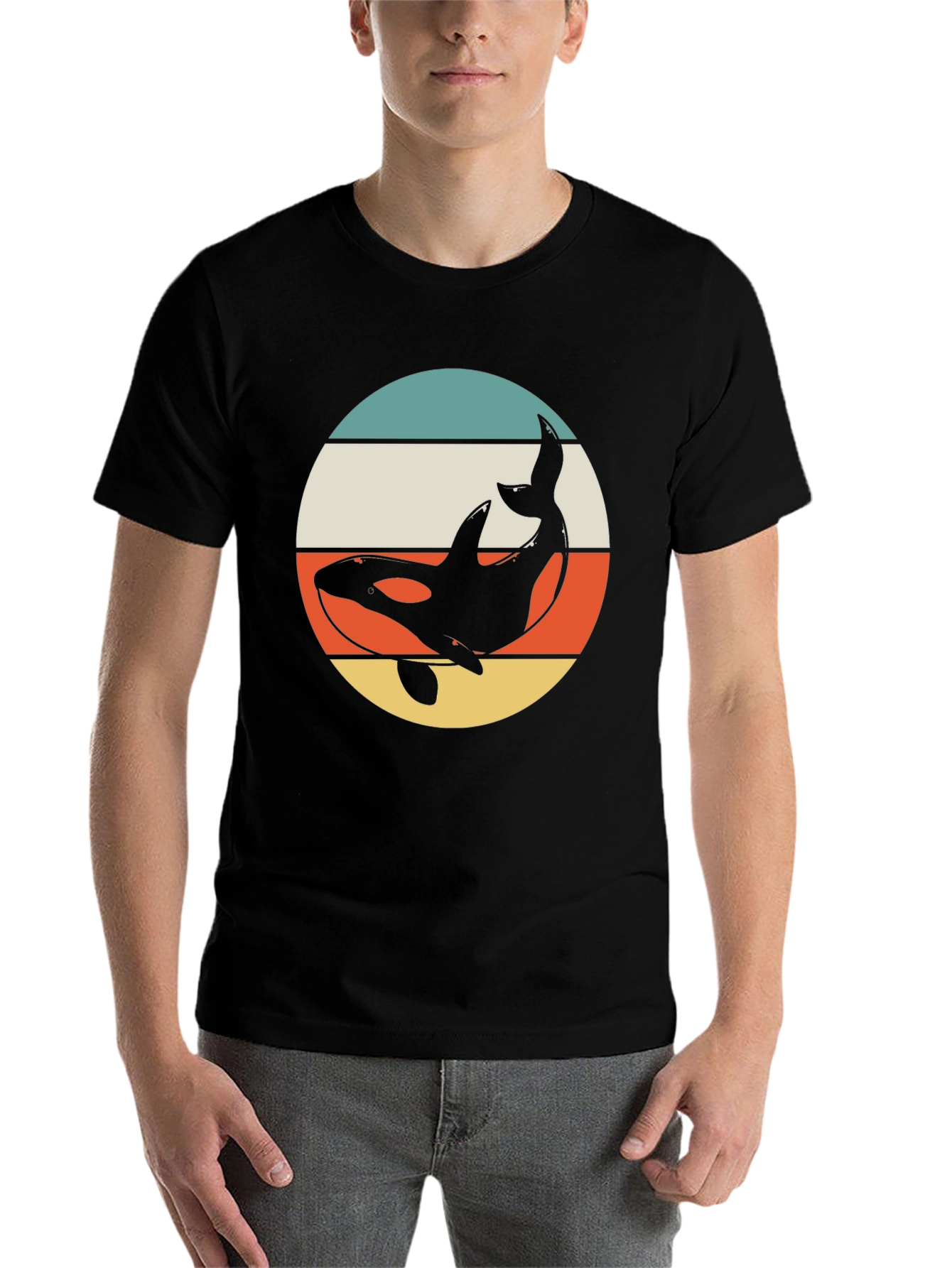 Retro Orca Whale T-Shirt - Vintage Style Marine Tee - 7