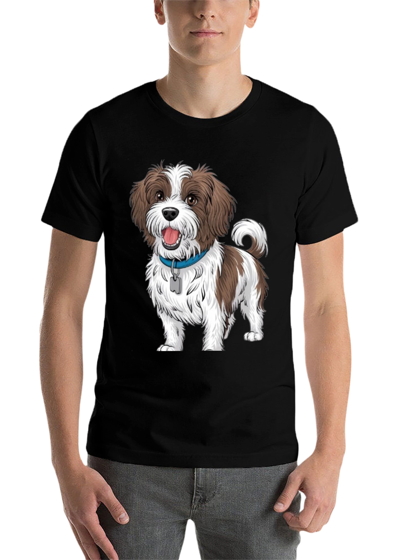 Black Dog Graphic Tee - Casual Black T-Shirt view 7